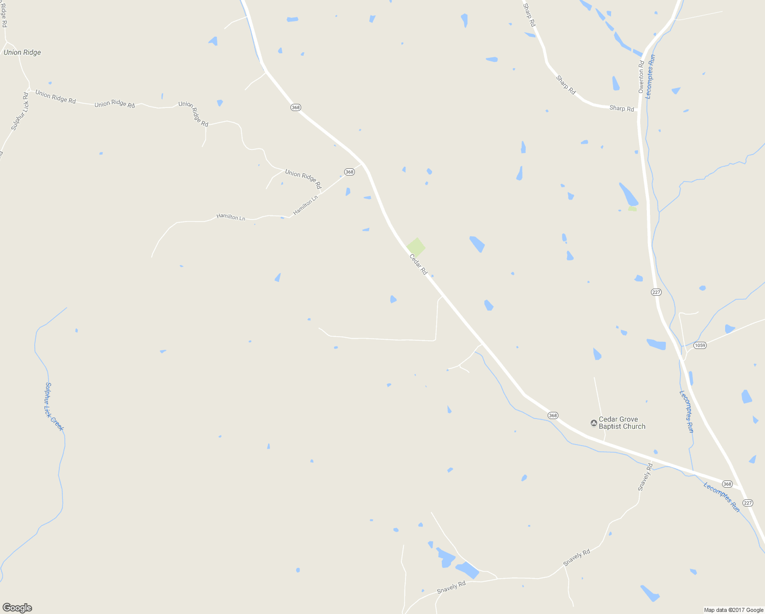 map of restaurants, bars, coffee shops, grocery stores, and more near 1682 Cedar Road in Stamping Ground
