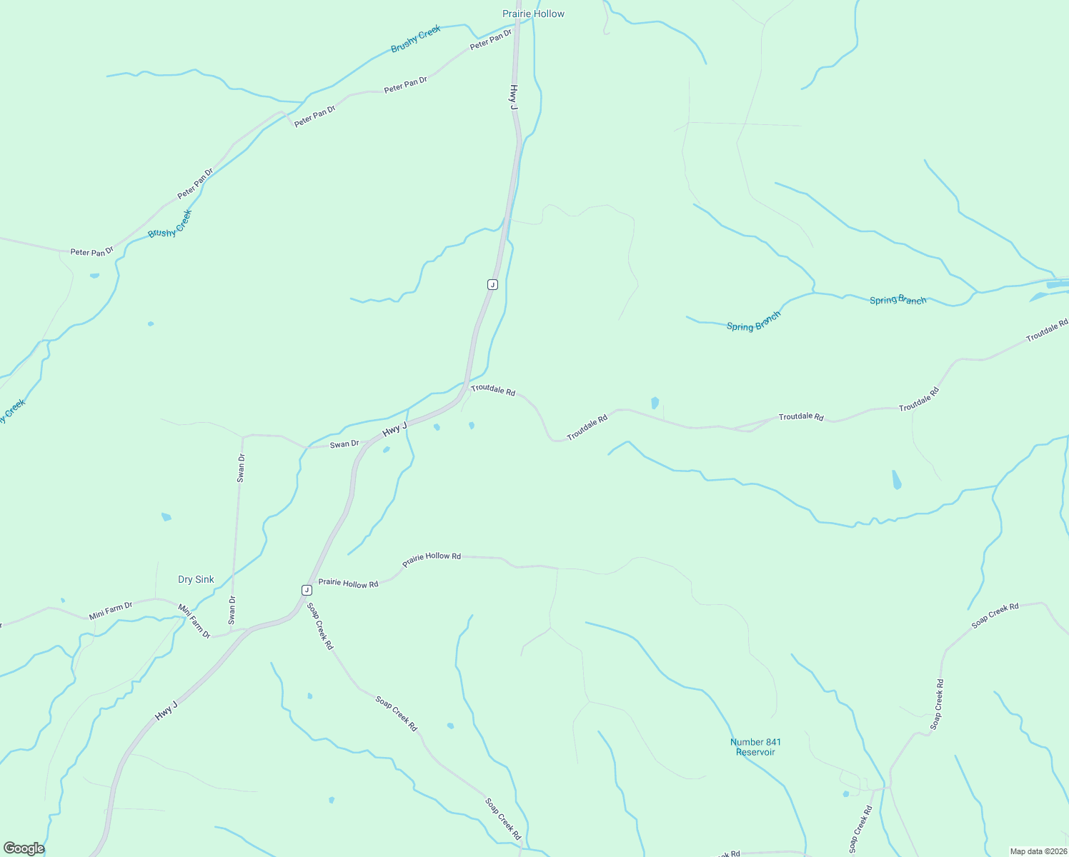 map of restaurants, bars, coffee shops, grocery stores, and more near 11158 Troutdale Road in Gravois Mills