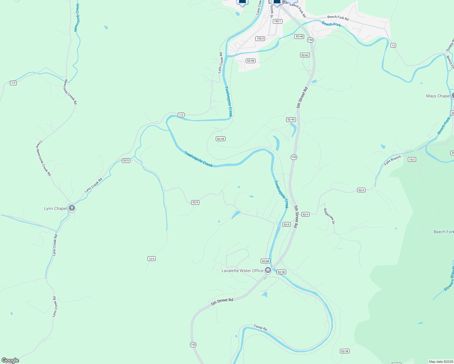map of restaurants, bars, coffee shops, grocery stores, and more near 800 County Highway 52/5 in Lavalette
