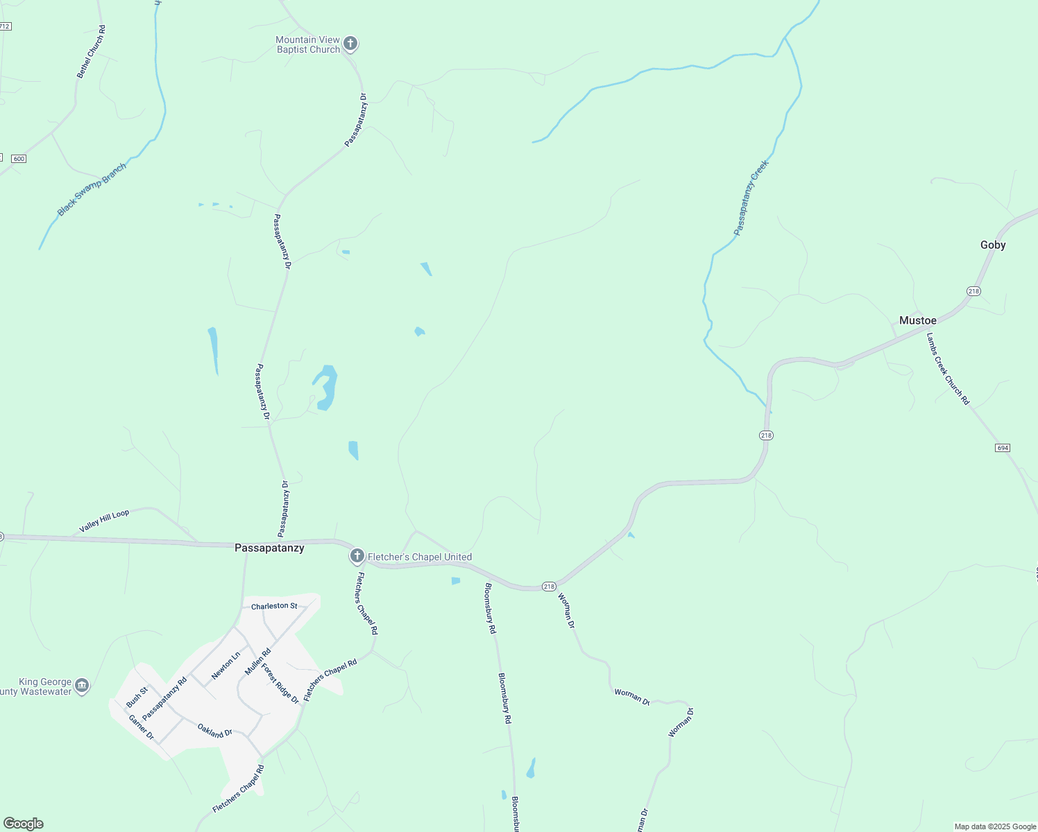 map of restaurants, bars, coffee shops, grocery stores, and more near 8052 Buckthorne Run in King George