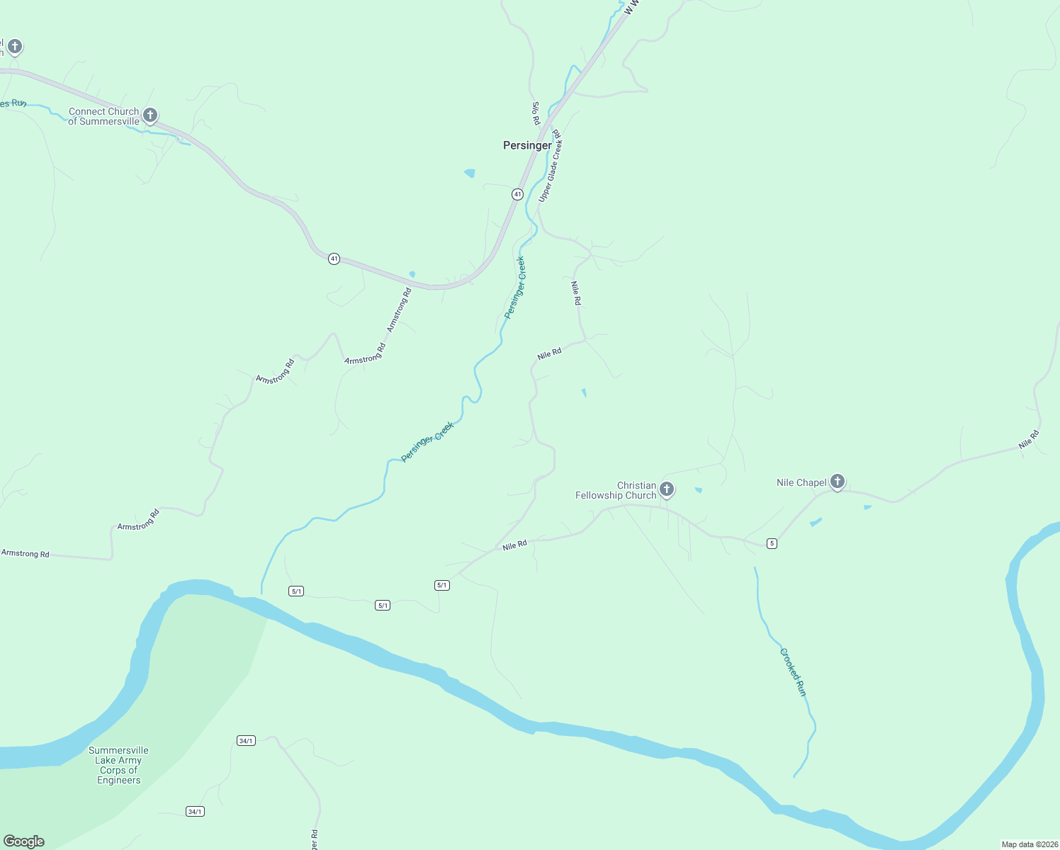 map of restaurants, bars, coffee shops, grocery stores, and more near 1257 Nile Road in Summersville