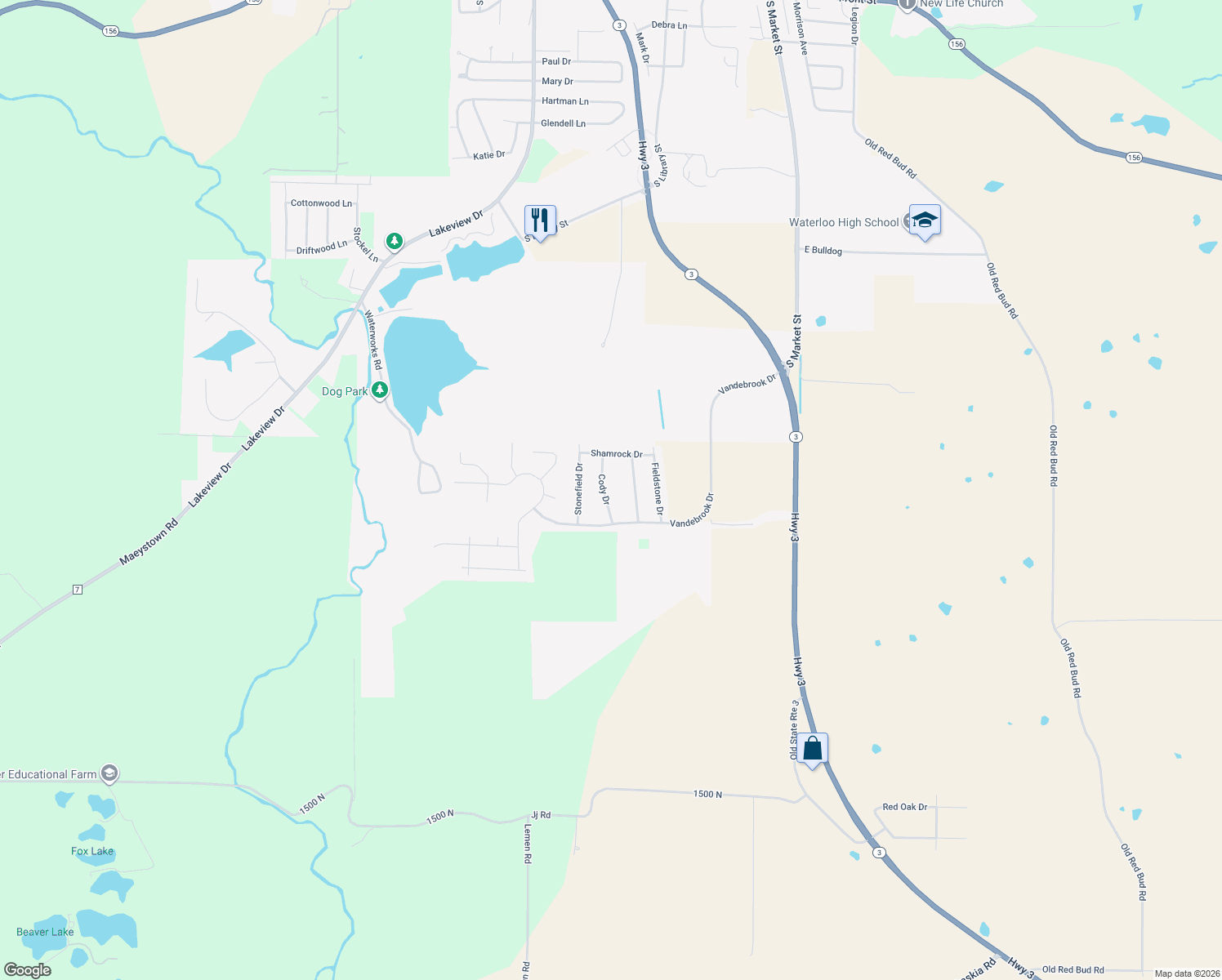 map of restaurants, bars, coffee shops, grocery stores, and more near 1328 Cody Drive in Waterloo