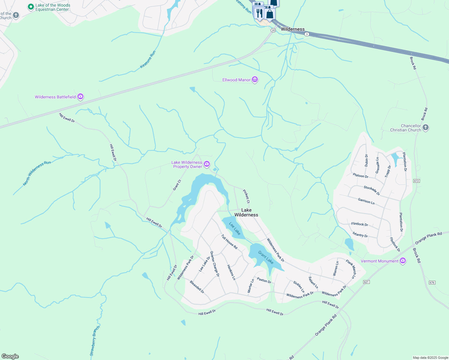 map of restaurants, bars, coffee shops, grocery stores, and more near 13000 Jacksons Ford Road in Spotsylvania