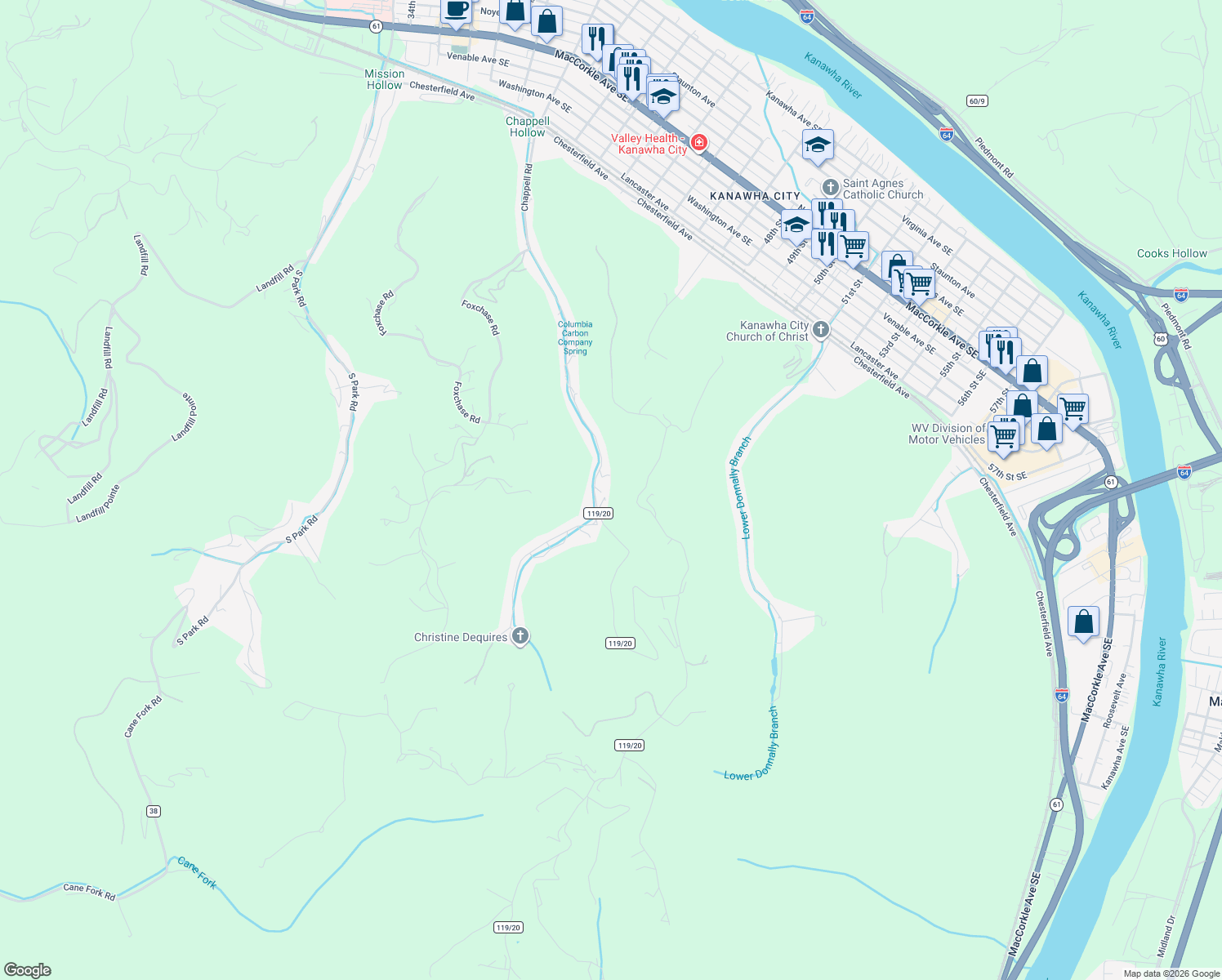 map of restaurants, bars, coffee shops, grocery stores, and more near 870 Chappell Road in Charleston