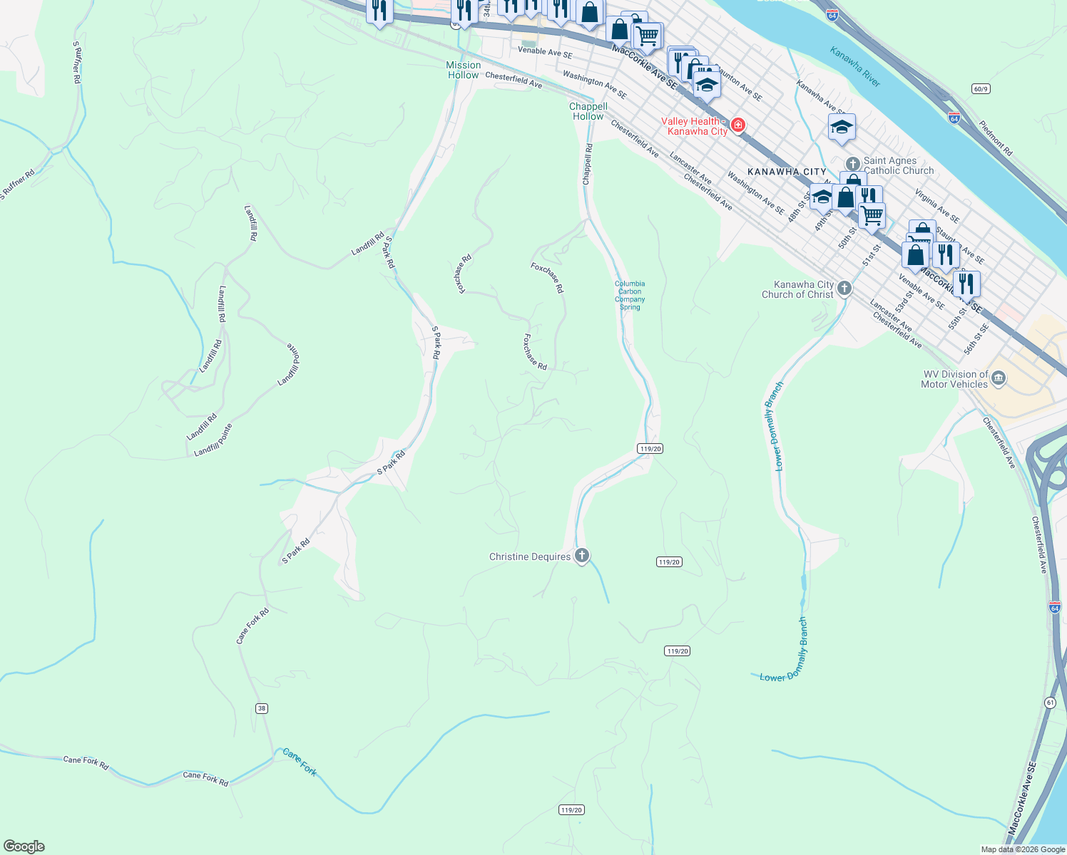 map of restaurants, bars, coffee shops, grocery stores, and more near 34-68 Kit Road in Charleston