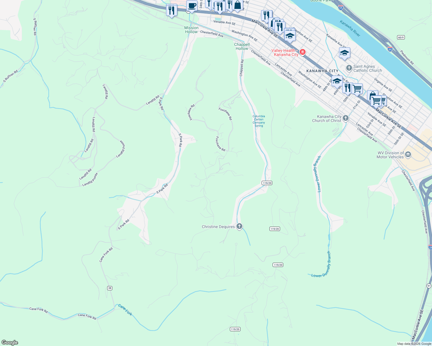 map of restaurants, bars, coffee shops, grocery stores, and more near 34 Kit Road in Charleston
