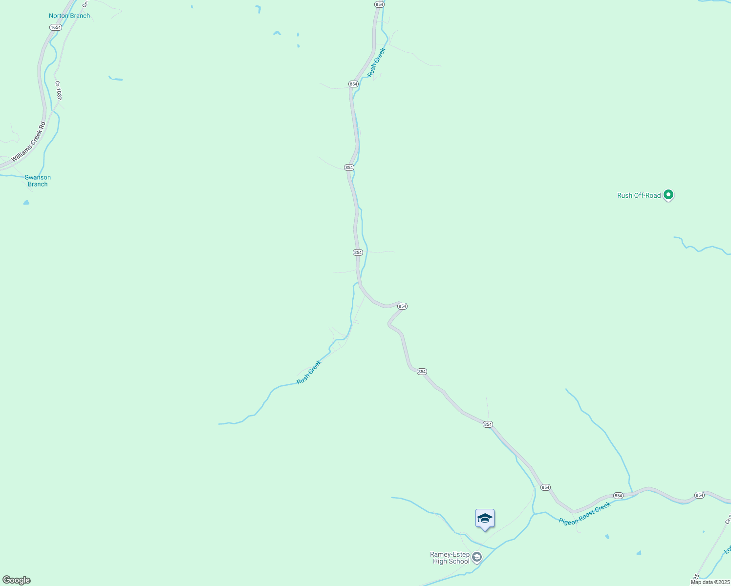 map of restaurants, bars, coffee shops, grocery stores, and more near 3001 Cr-1227 in Rush