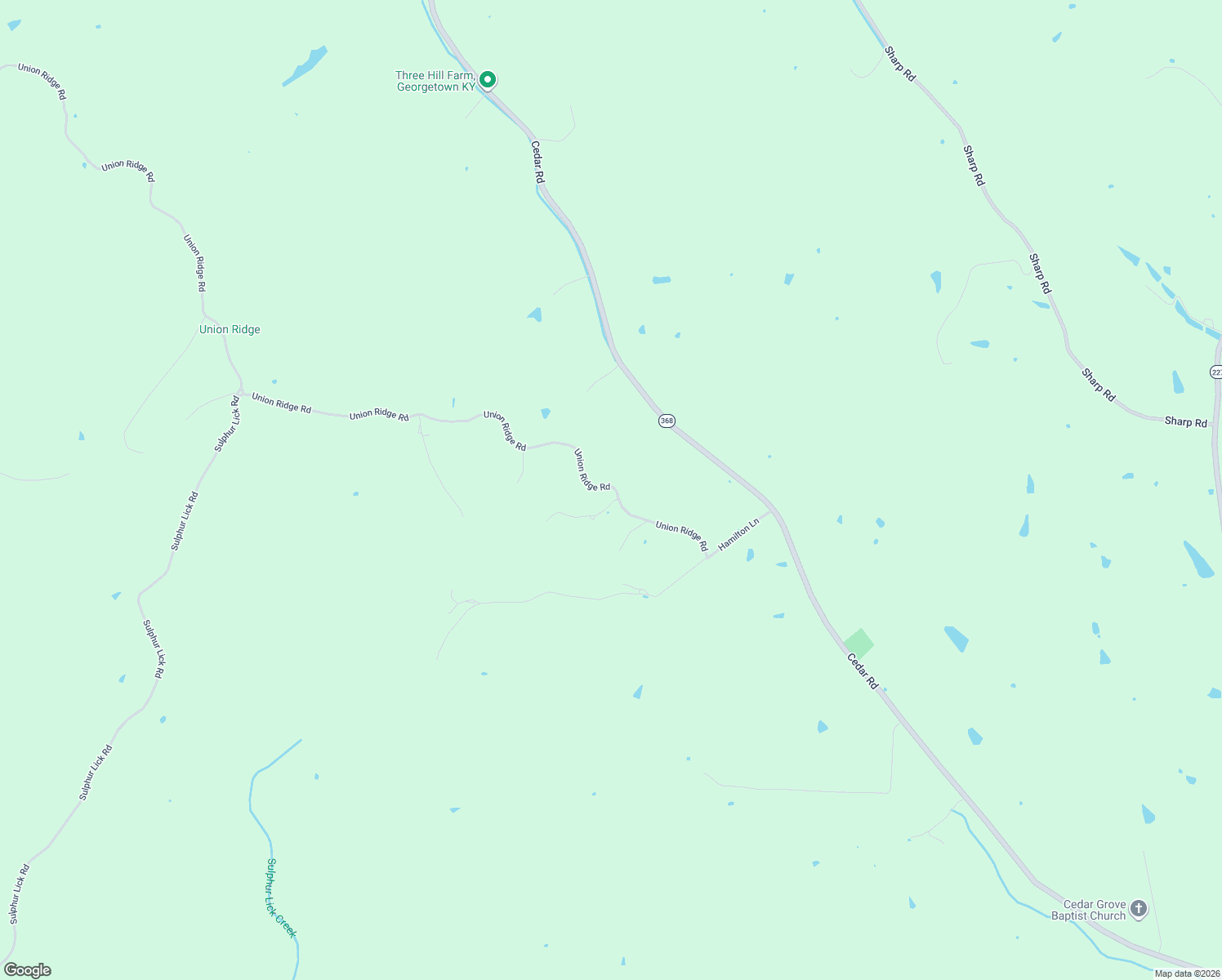 map of restaurants, bars, coffee shops, grocery stores, and more near 1245 Union Ridge Road in Frankfort
