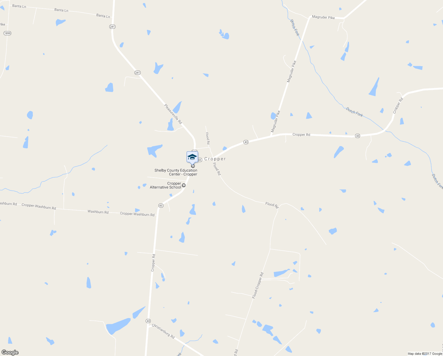 map of restaurants, bars, coffee shops, grocery stores, and more near 1740 Flood Road in Shelbyville