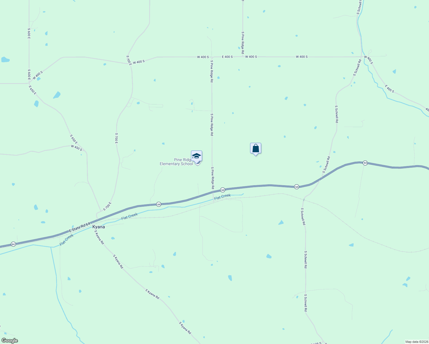 map of restaurants, bars, coffee shops, grocery stores, and more near 4666 South Pine Ridge Road in Birdseye