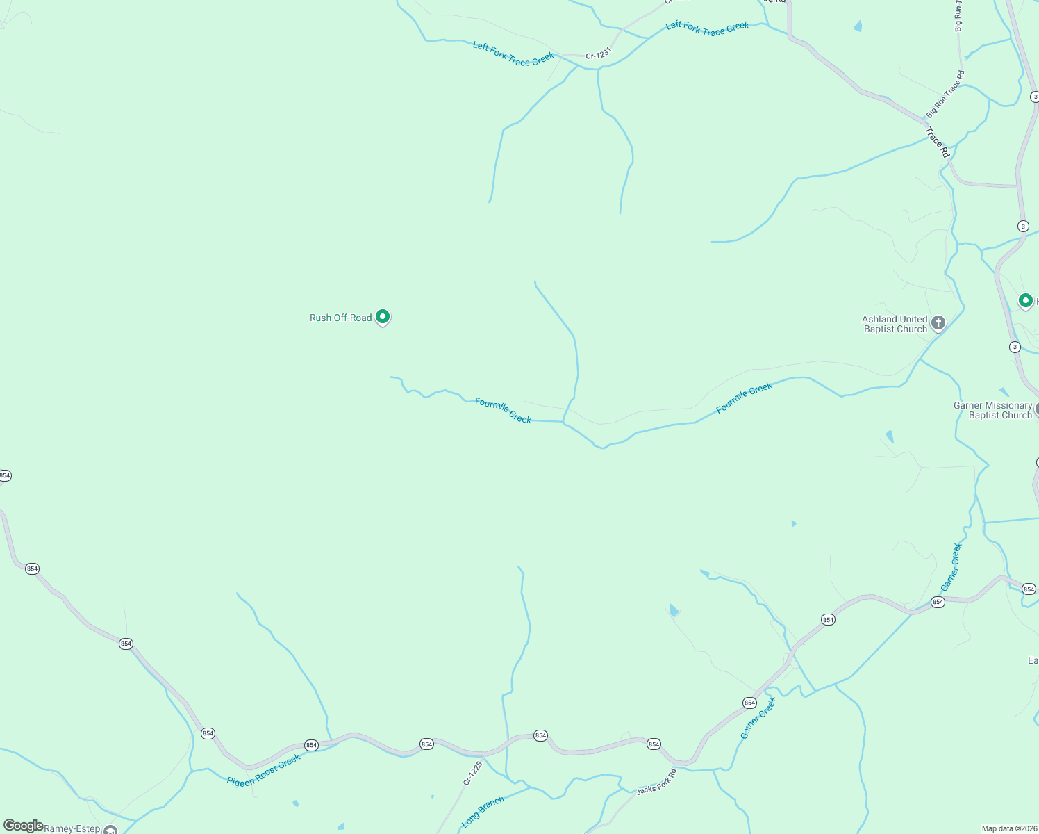 map of restaurants, bars, coffee shops, grocery stores, and more near Cr-1212 in Rush