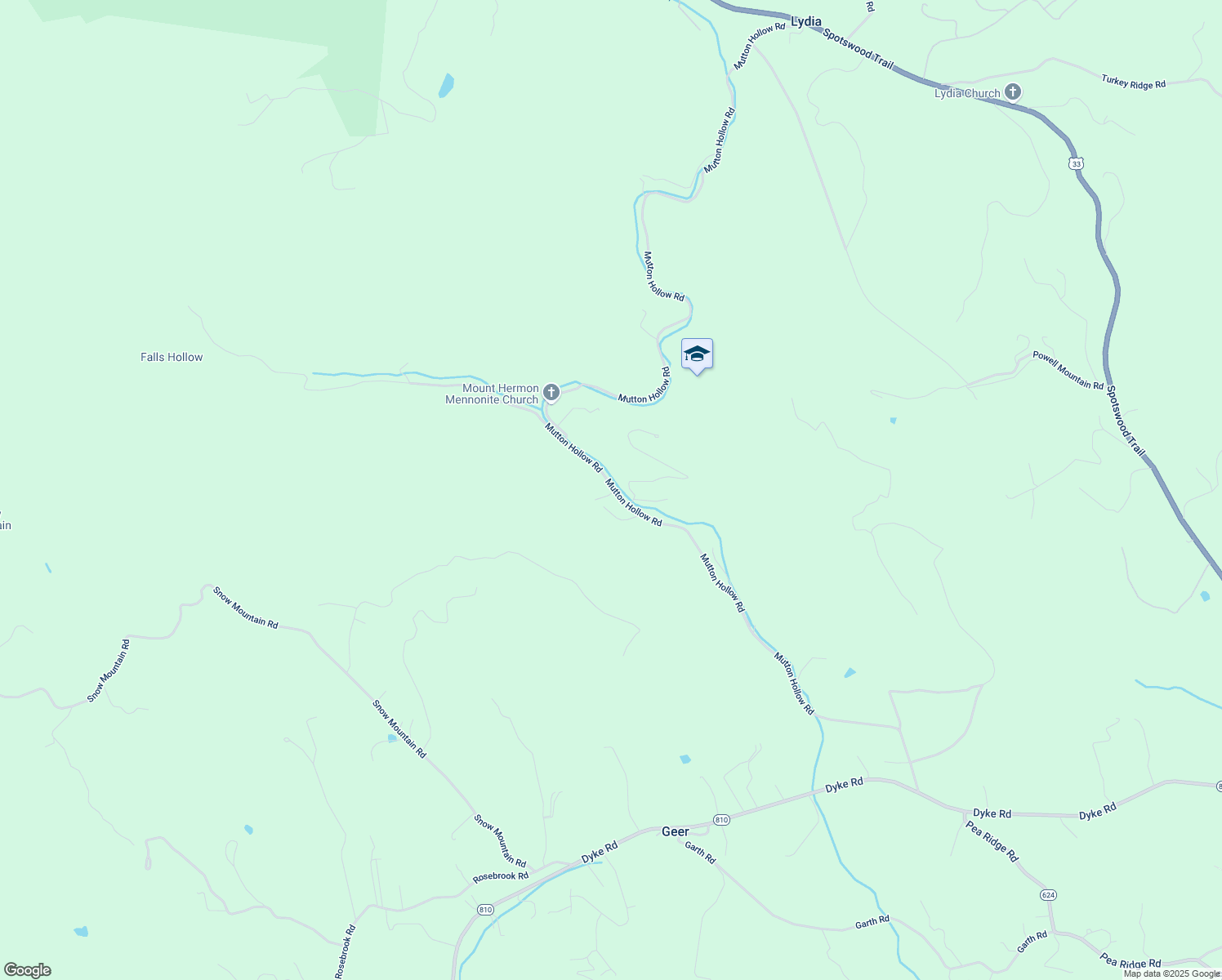 map of restaurants, bars, coffee shops, grocery stores, and more near 1343 Mutton Hollow Road in Stanardsville