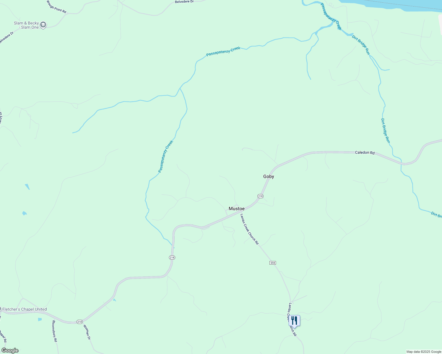 map of restaurants, bars, coffee shops, grocery stores, and more near 7428 Long Leaf Lane in King George