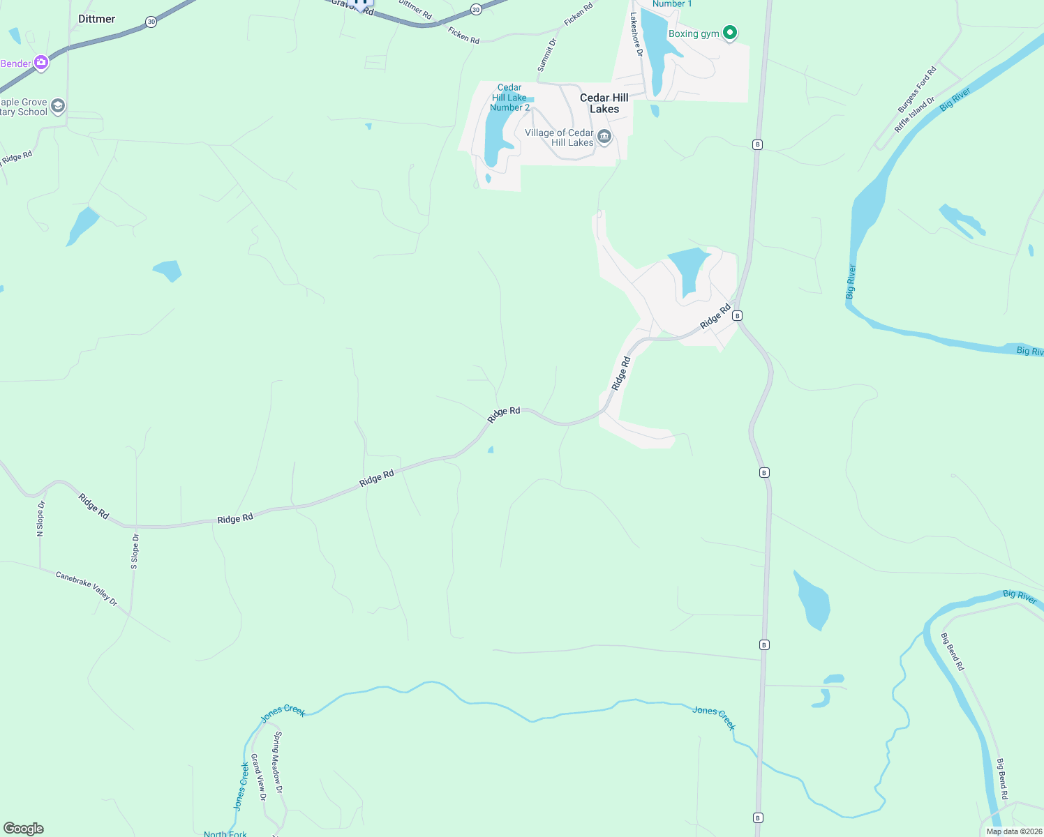 map of restaurants, bars, coffee shops, grocery stores, and more near 8734 Ridge Road in Dittmer