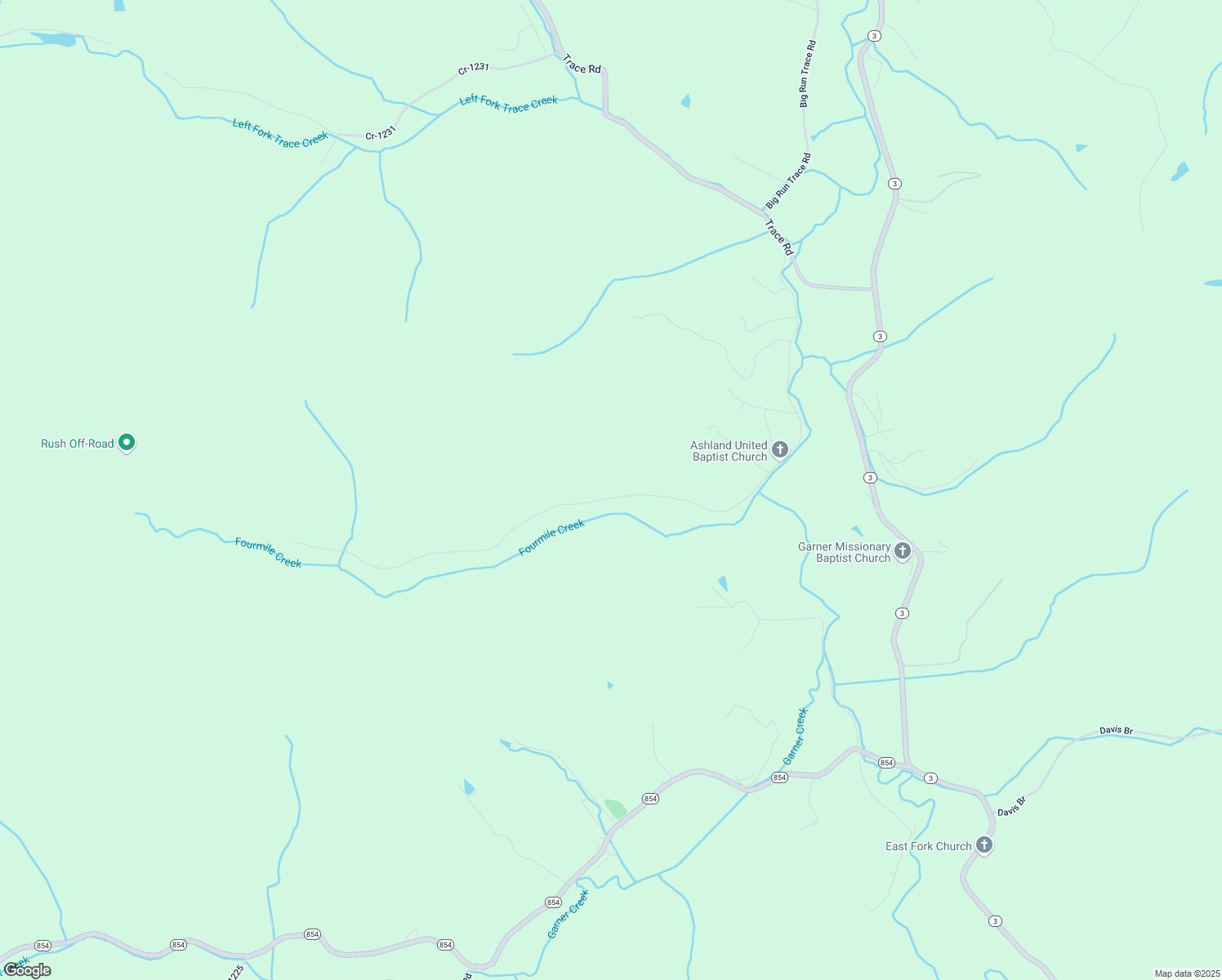 map of restaurants, bars, coffee shops, grocery stores, and more near 501 Four Mile Road in Rush