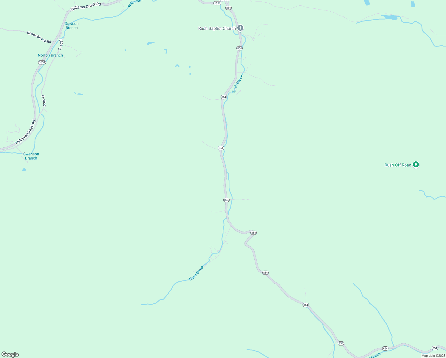 map of restaurants, bars, coffee shops, grocery stores, and more near 16841 Kentucky 854 in Rush