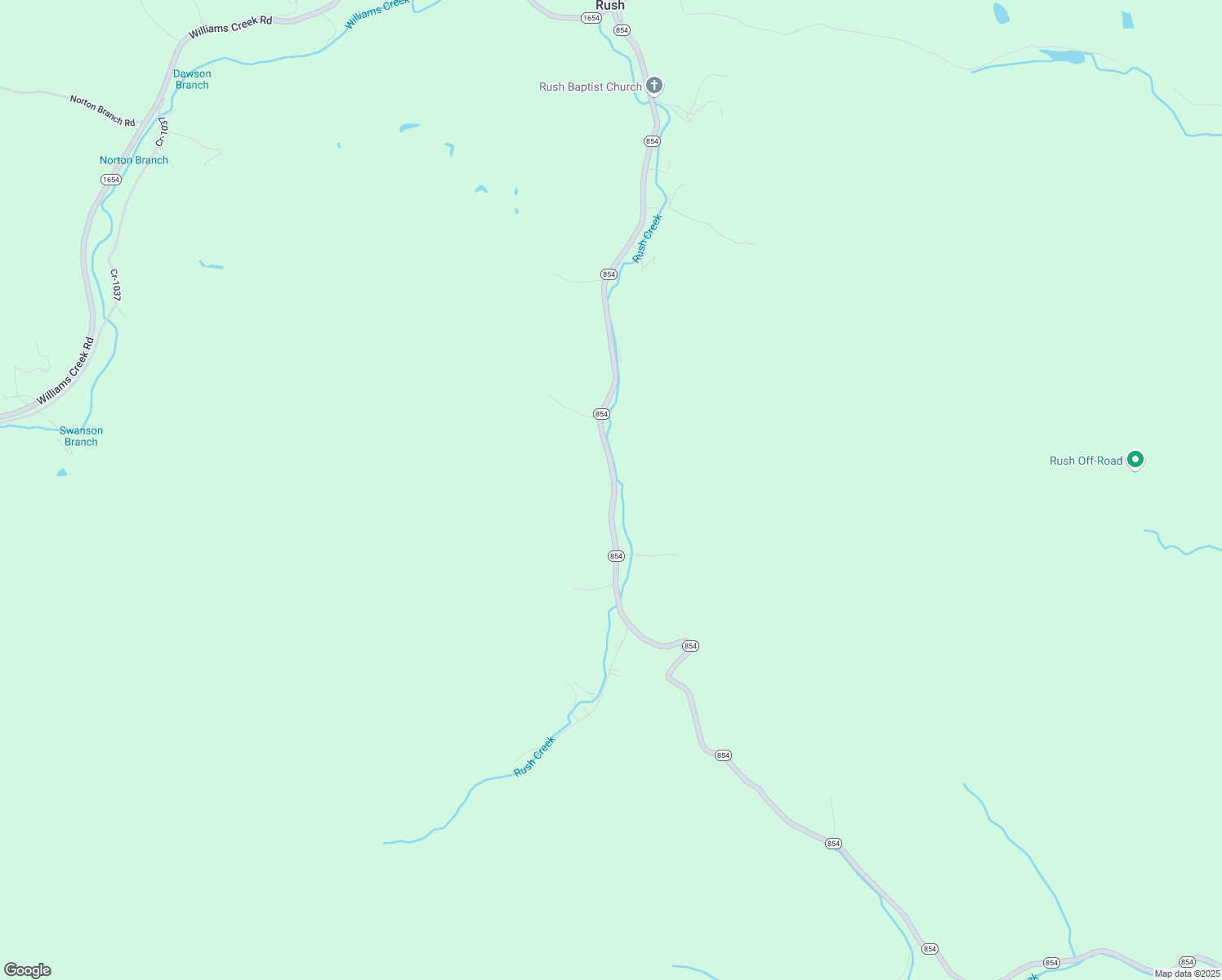 map of restaurants, bars, coffee shops, grocery stores, and more near 16841 Kentucky 854 in Rush