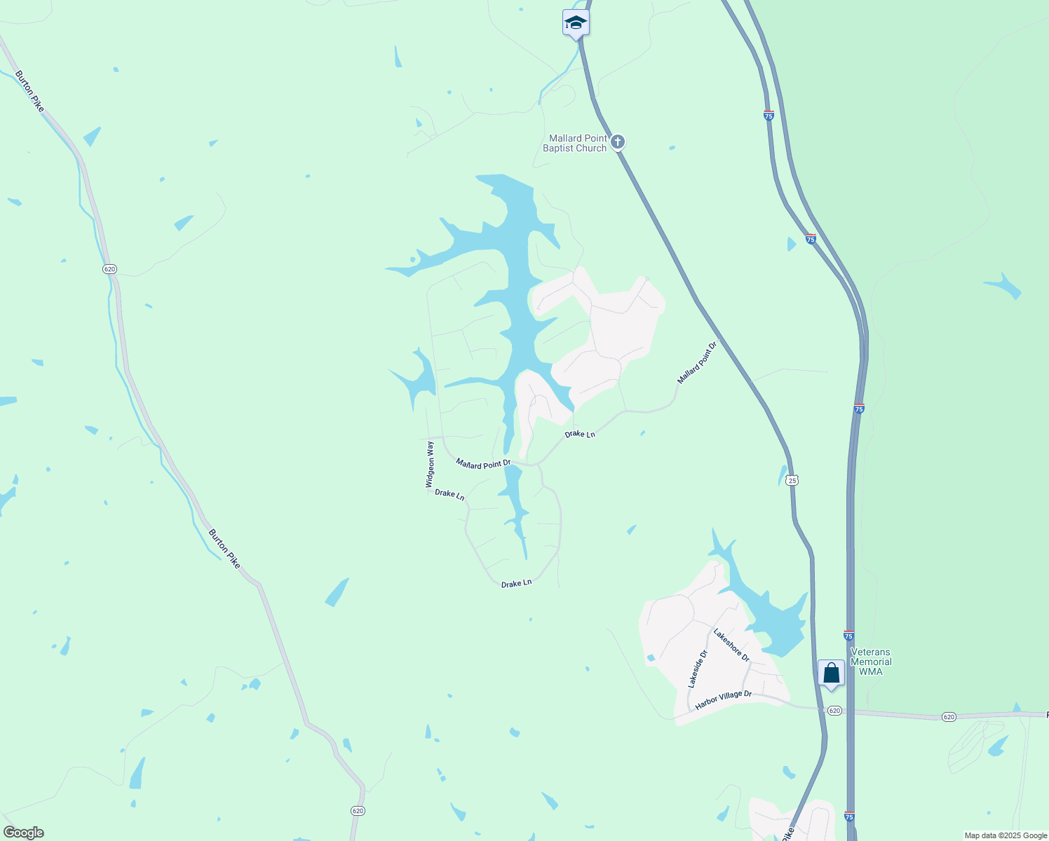 map of restaurants, bars, coffee shops, grocery stores, and more near 110 Mallard Point Court in Georgetown