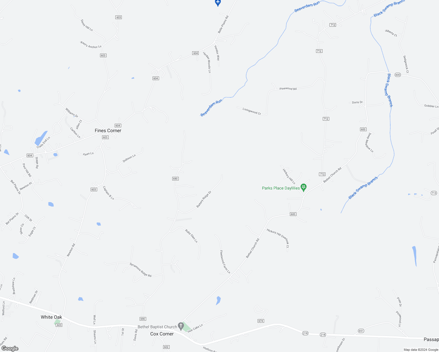 map of restaurants, bars, coffee shops, grocery stores, and more near 75 Battery Ridge Drive in Fredericksburg