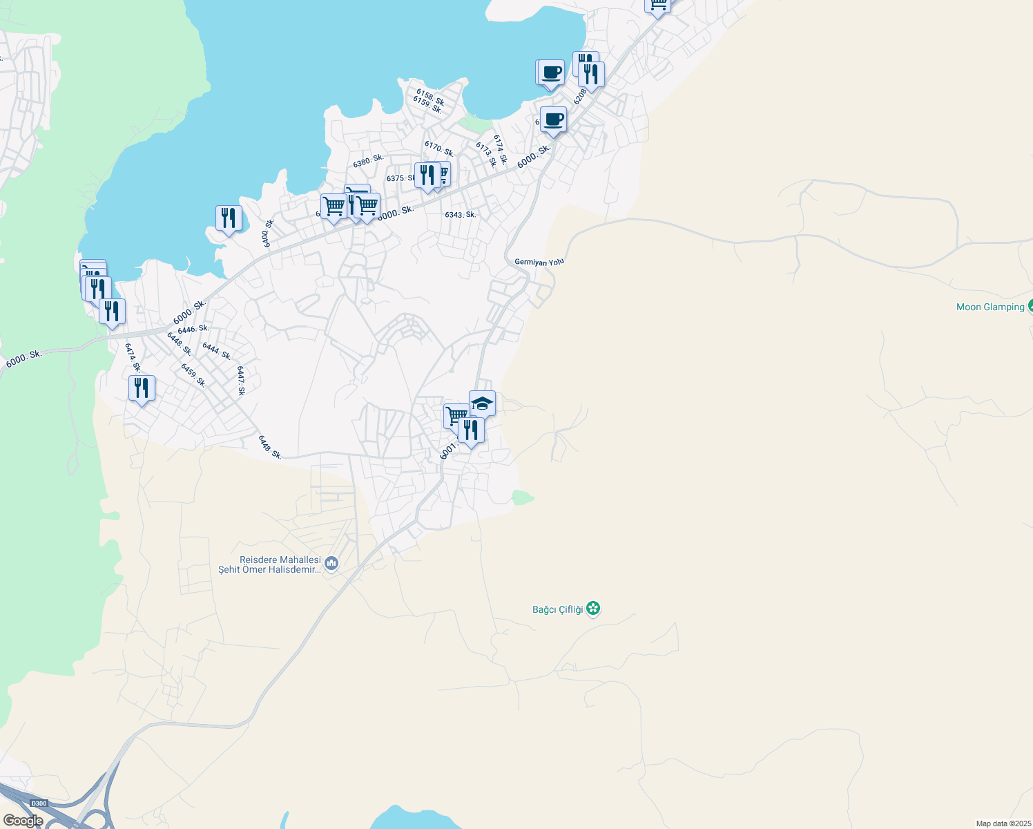 map of restaurants, bars, coffee shops, grocery stores, and more near in Çeşme
