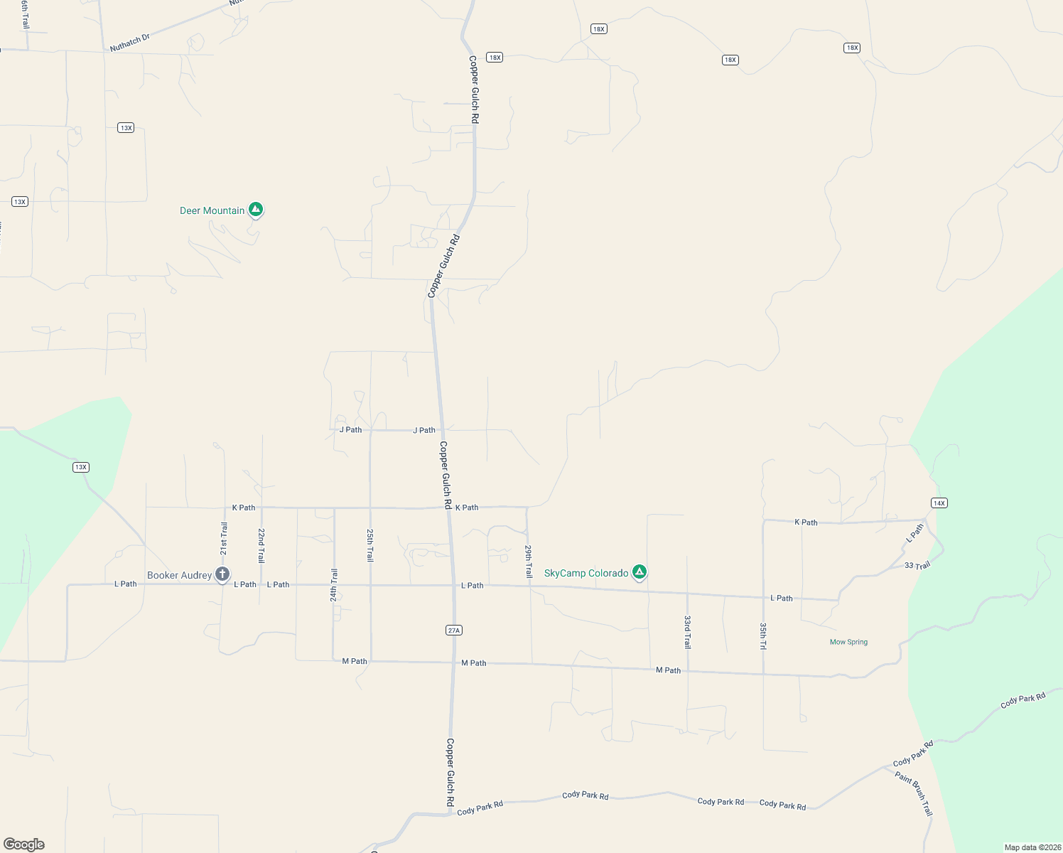 map of restaurants, bars, coffee shops, grocery stores, and more near 2485-2831 East Path in Cotopaxi