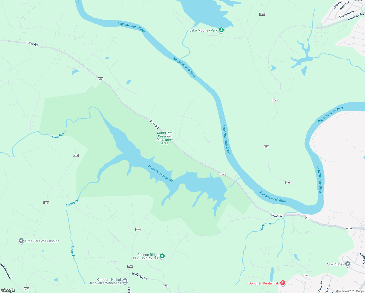 map of restaurants, bars, coffee shops, grocery stores, and more near 6211 River Road in Fredericksburg