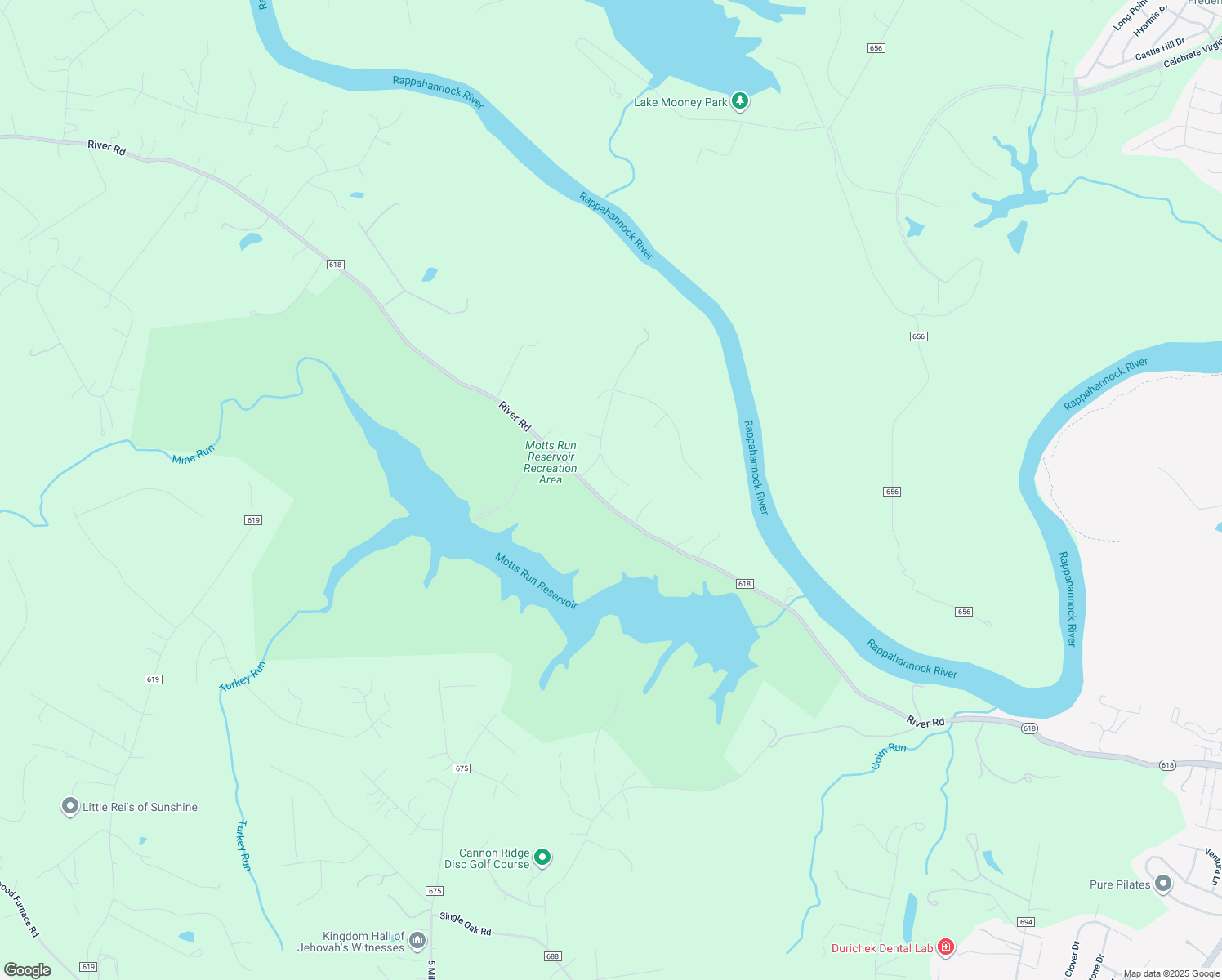 map of restaurants, bars, coffee shops, grocery stores, and more near 6211 River Road in Fredericksburg