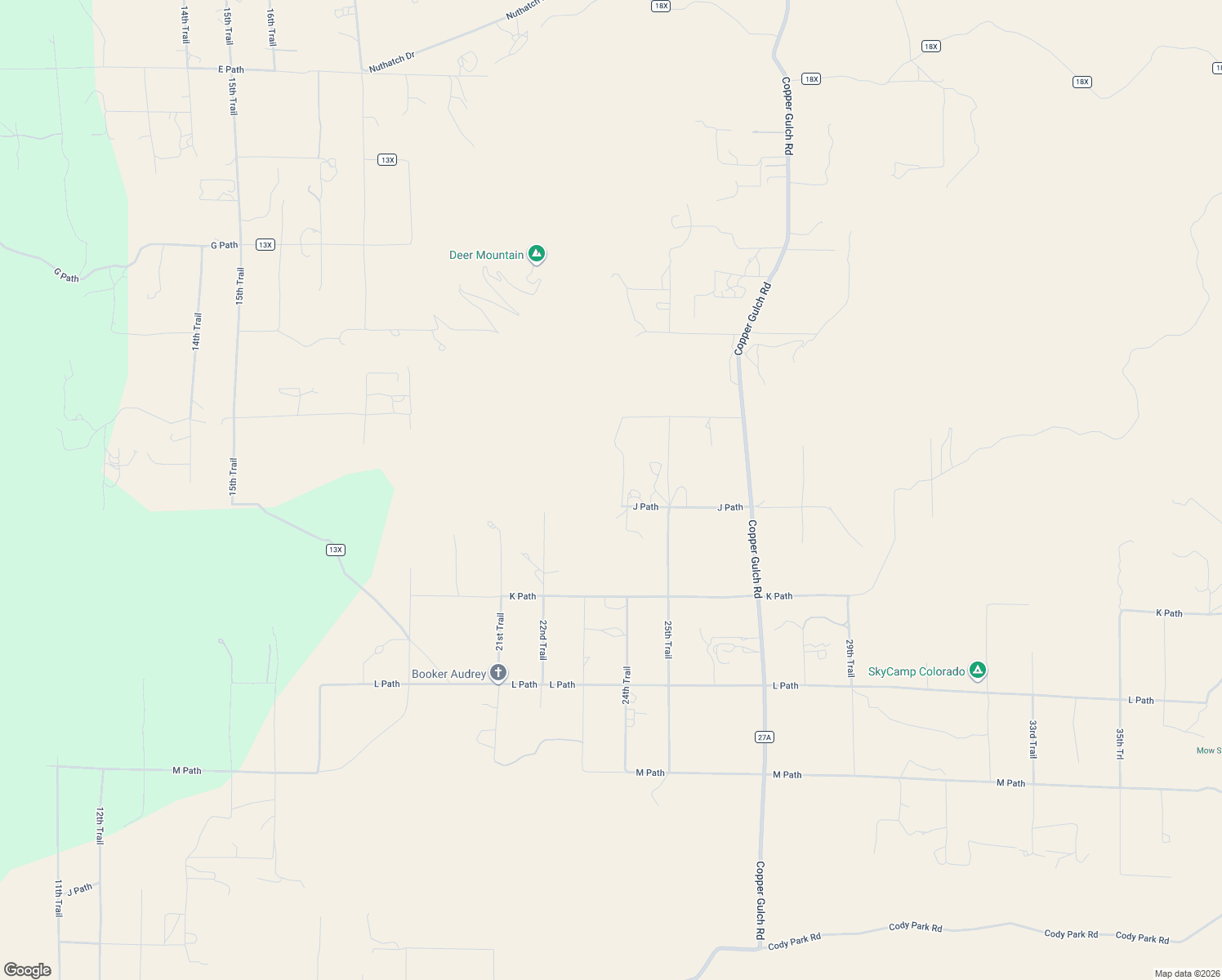 map of restaurants, bars, coffee shops, grocery stores, and more near 2325 J Path in Cotopaxi