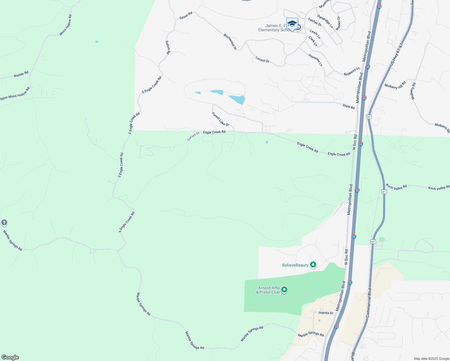 map of restaurants, bars, coffee shops, grocery stores, and more near 7900 Borman Road in Barnhart