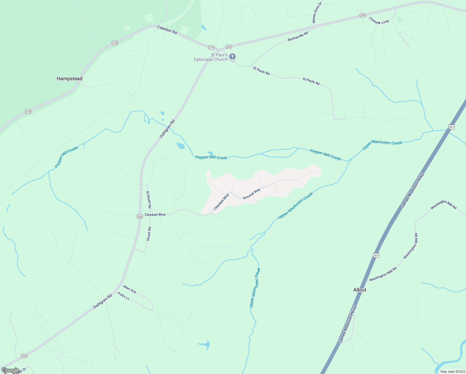 map of restaurants, bars, coffee shops, grocery stores, and more near 12709 Cleydael Boulevard in King George