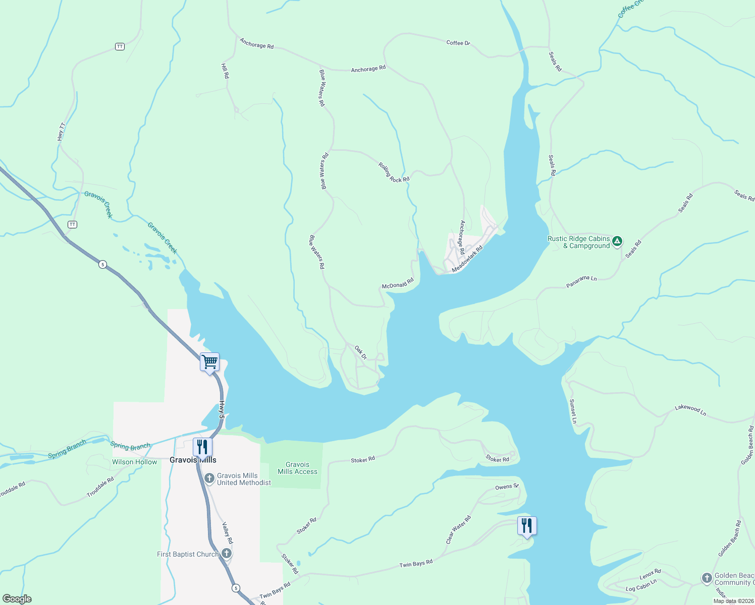 map of restaurants, bars, coffee shops, grocery stores, and more near 25132 McDonald Road in Versailles