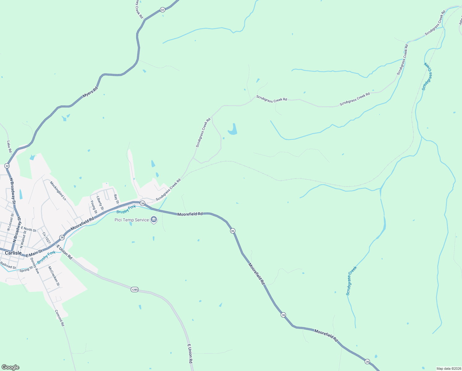 map of restaurants, bars, coffee shops, grocery stores, and more near 1065 Moorefield Road in Carlisle