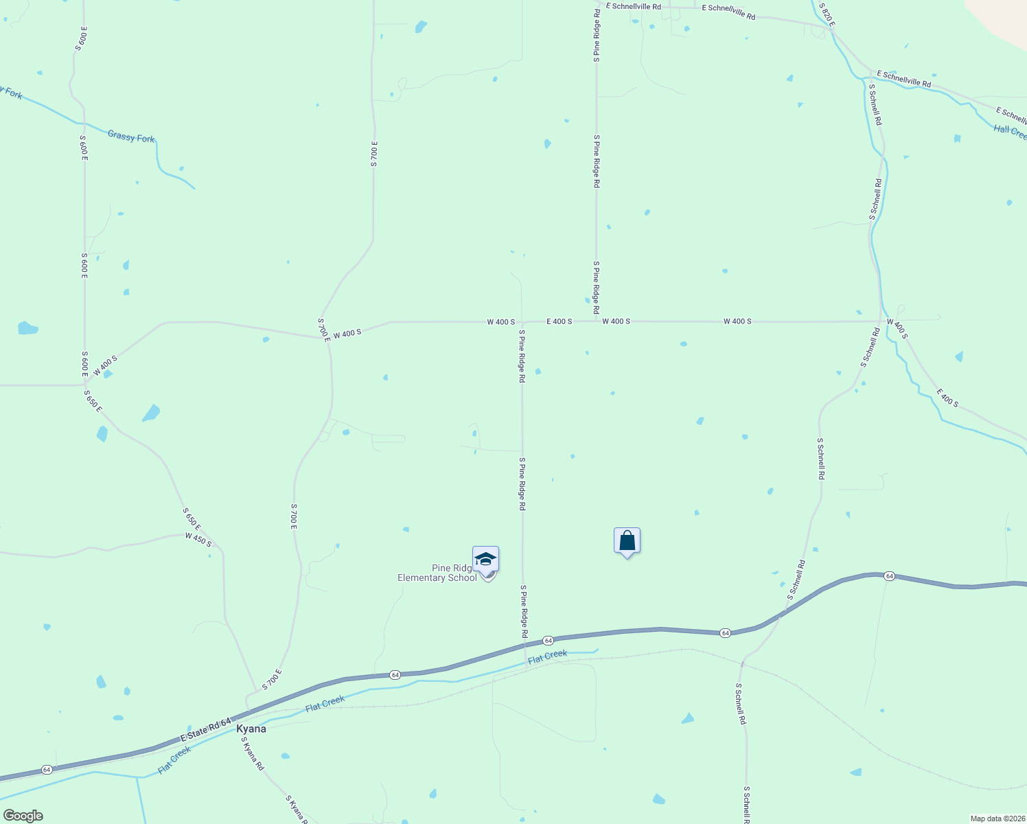 map of restaurants, bars, coffee shops, grocery stores, and more near 4415 South Pine Ridge Road in Birdseye