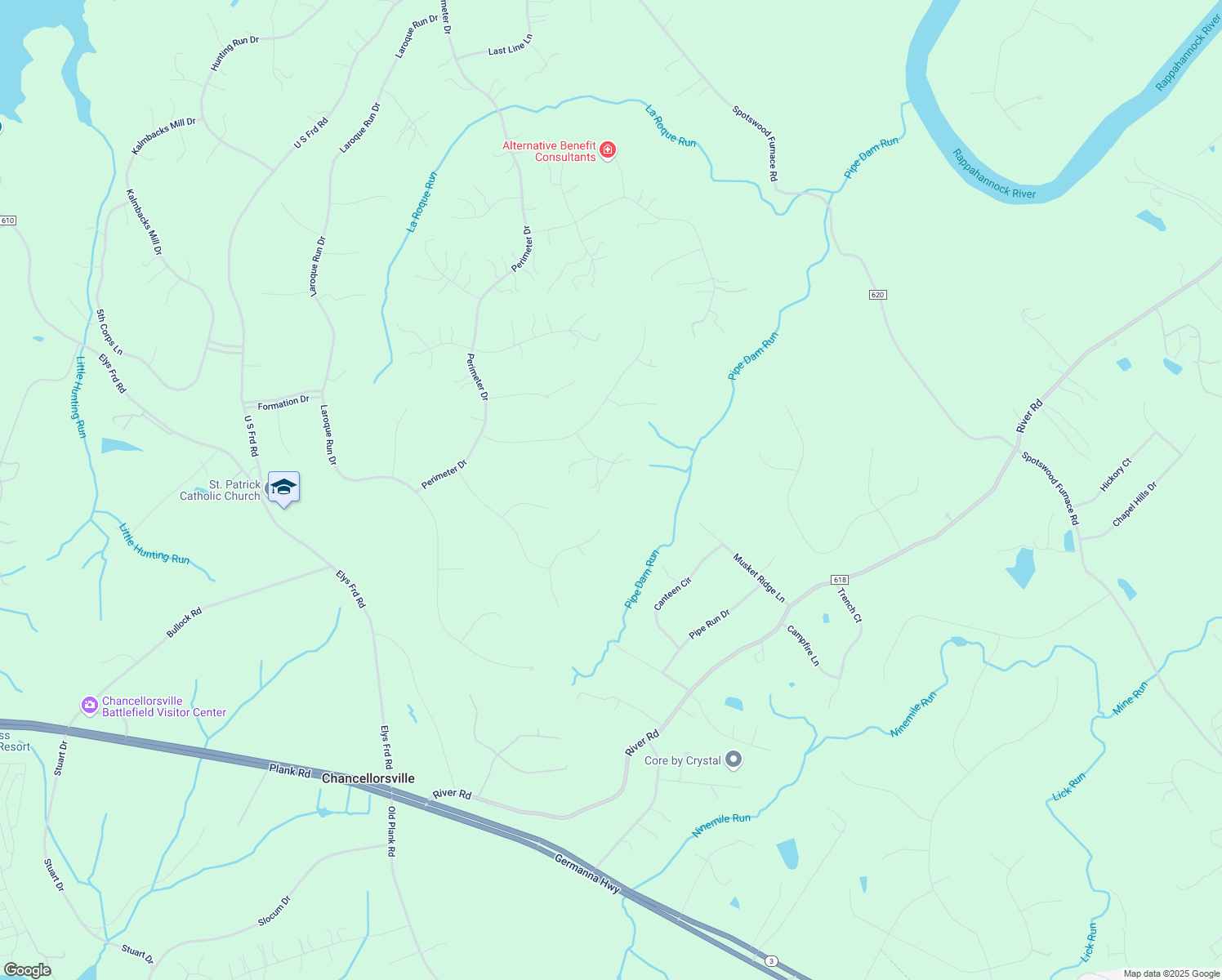 map of restaurants, bars, coffee shops, grocery stores, and more near 13502 General Hancock Court in Fredericksburg