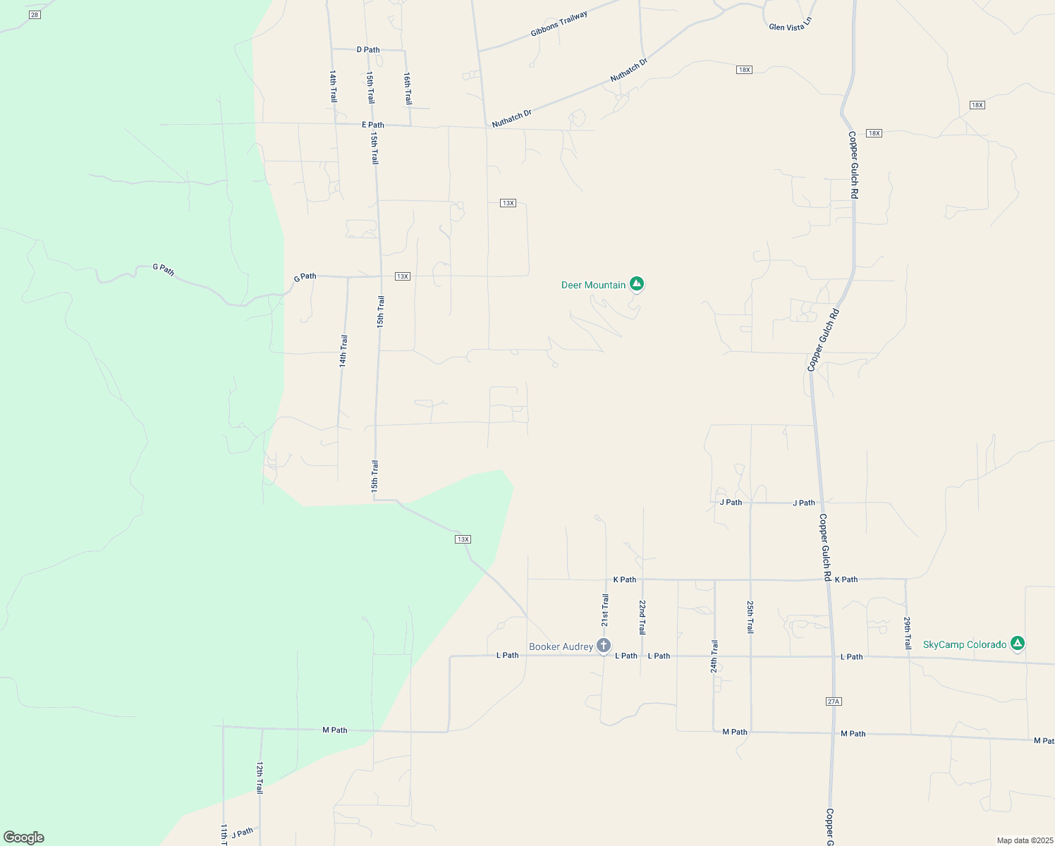map of restaurants, bars, coffee shops, grocery stores, and more near I Path in Fremont County
