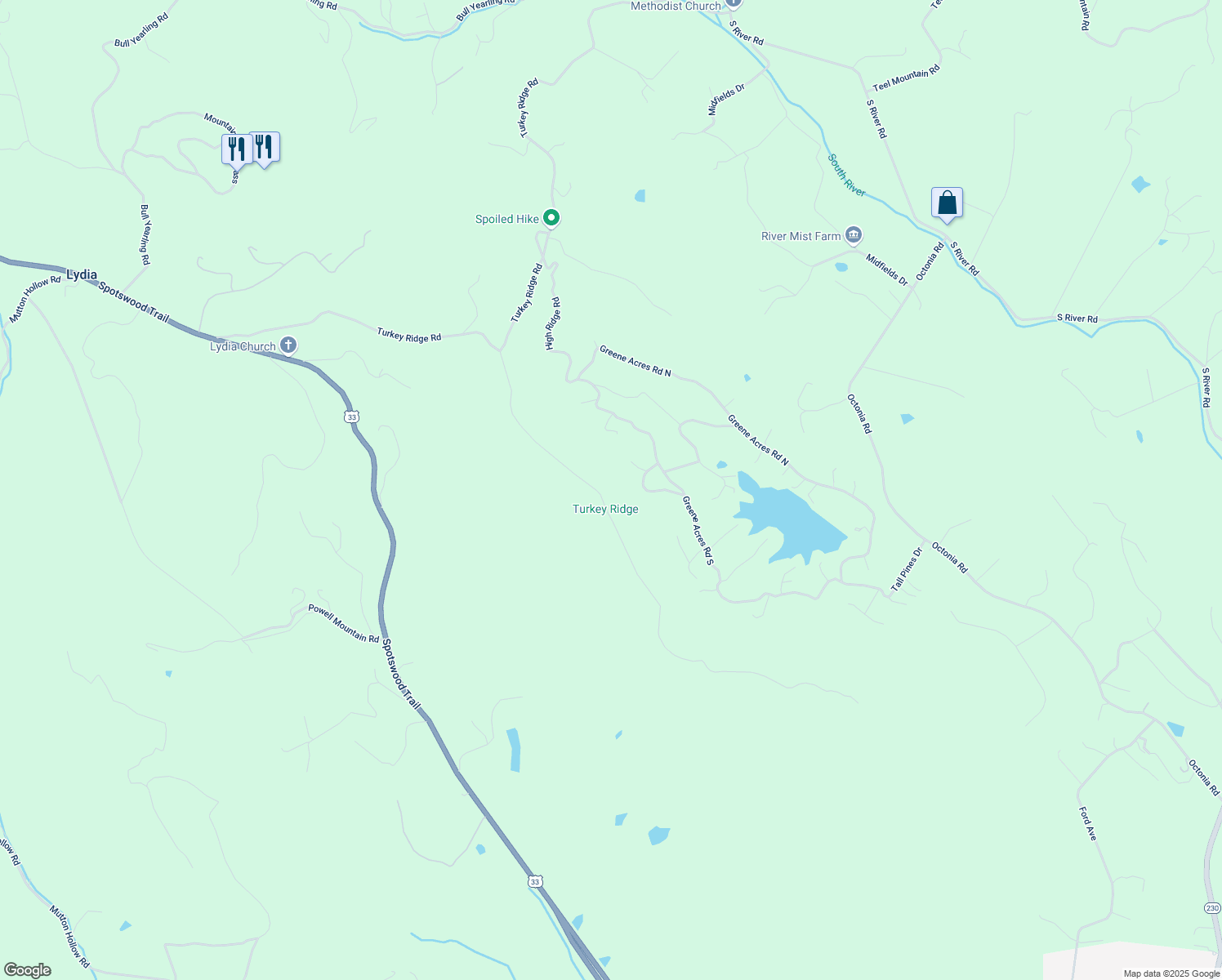 map of restaurants, bars, coffee shops, grocery stores, and more near 166-1698 Top Ridge Road in Stanardsville