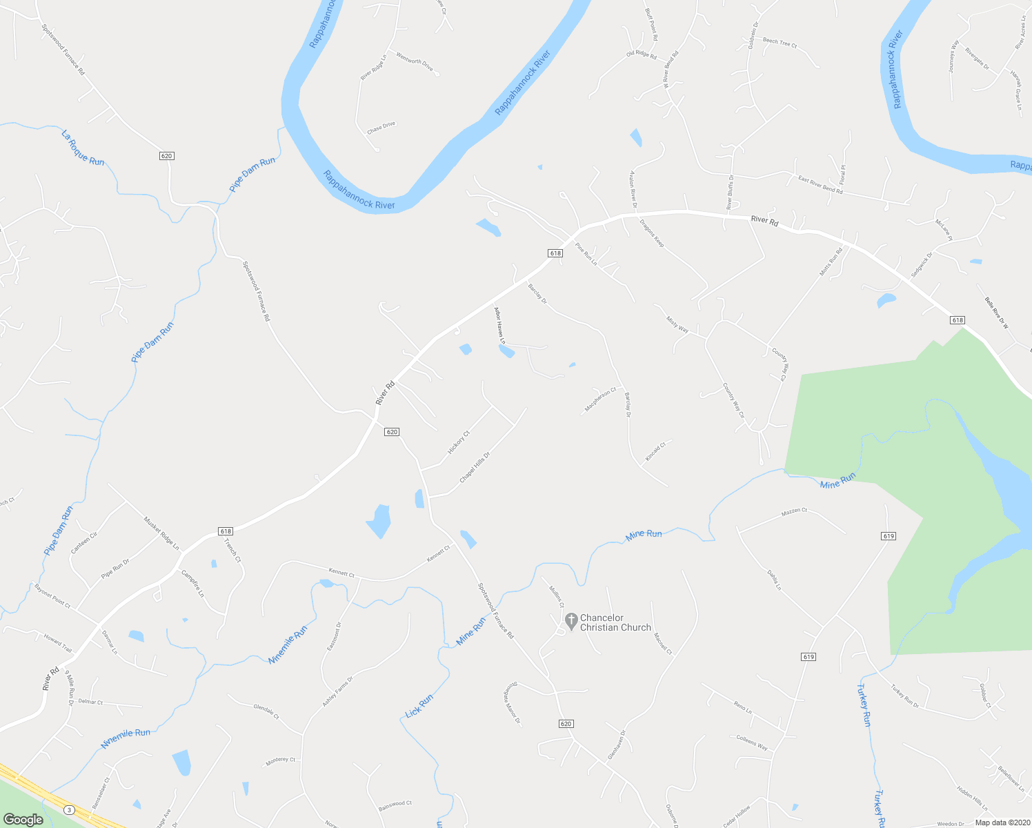 map of restaurants, bars, coffee shops, grocery stores, and more near 13200 Chapel Hills Drive in Fredericksburg