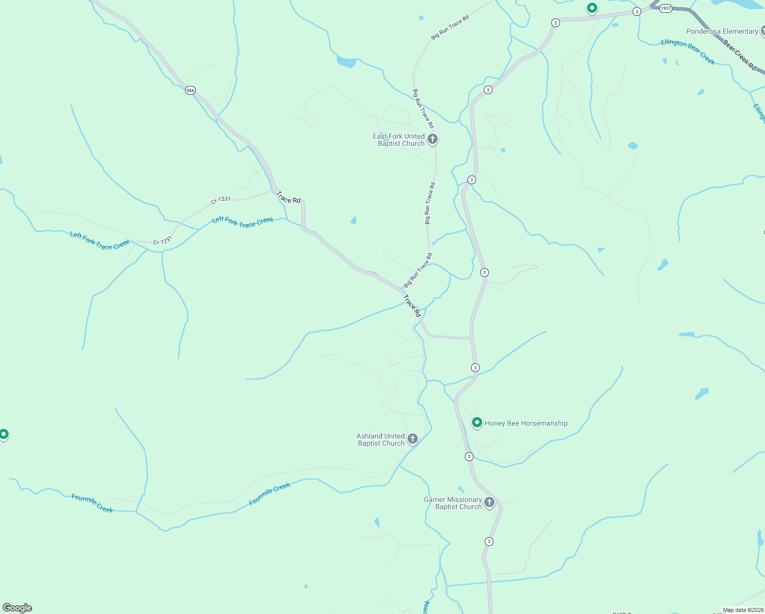 map of restaurants, bars, coffee shops, grocery stores, and more near Trace Road in Catlettsburg