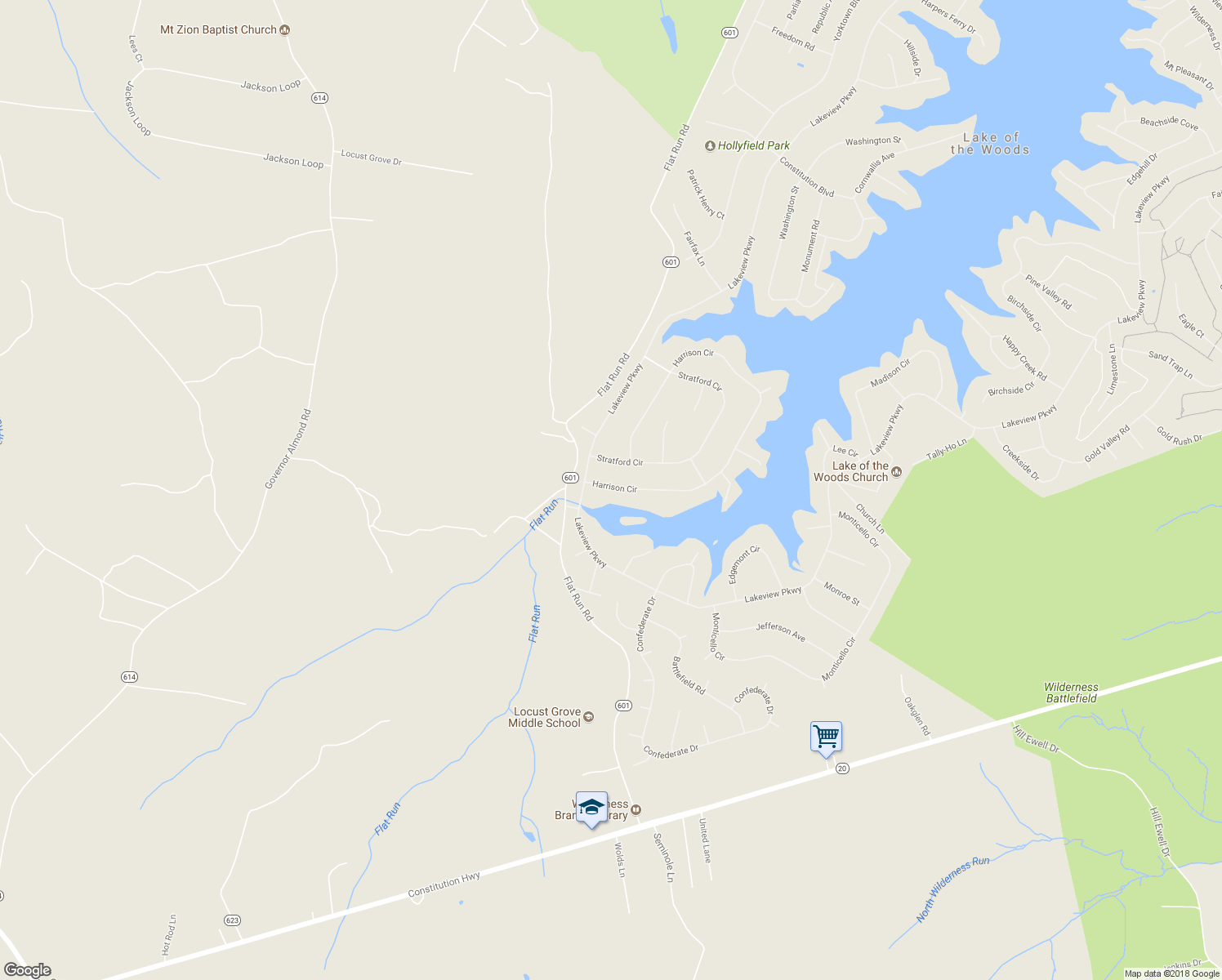 map of restaurants, bars, coffee shops, grocery stores, and more near 122 Harrison Circle in Locust Grove