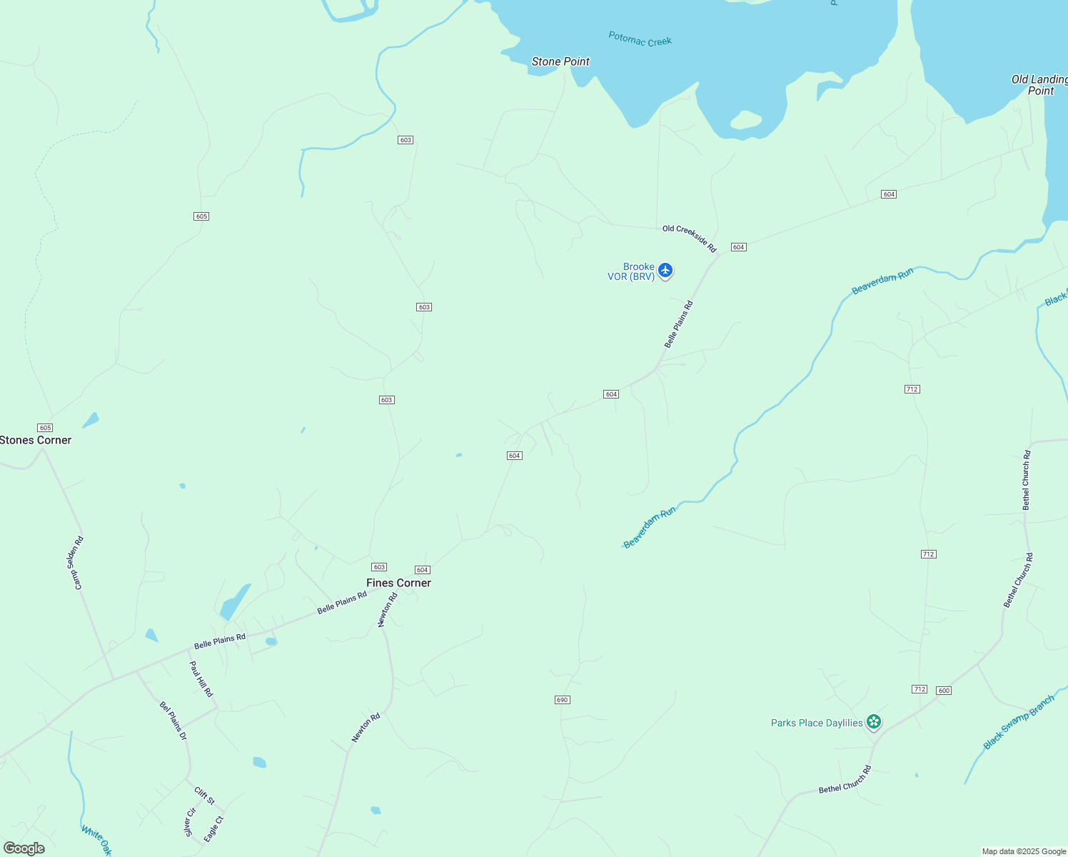 map of restaurants, bars, coffee shops, grocery stores, and more near 542 Belle Plains Road in Fredericksburg