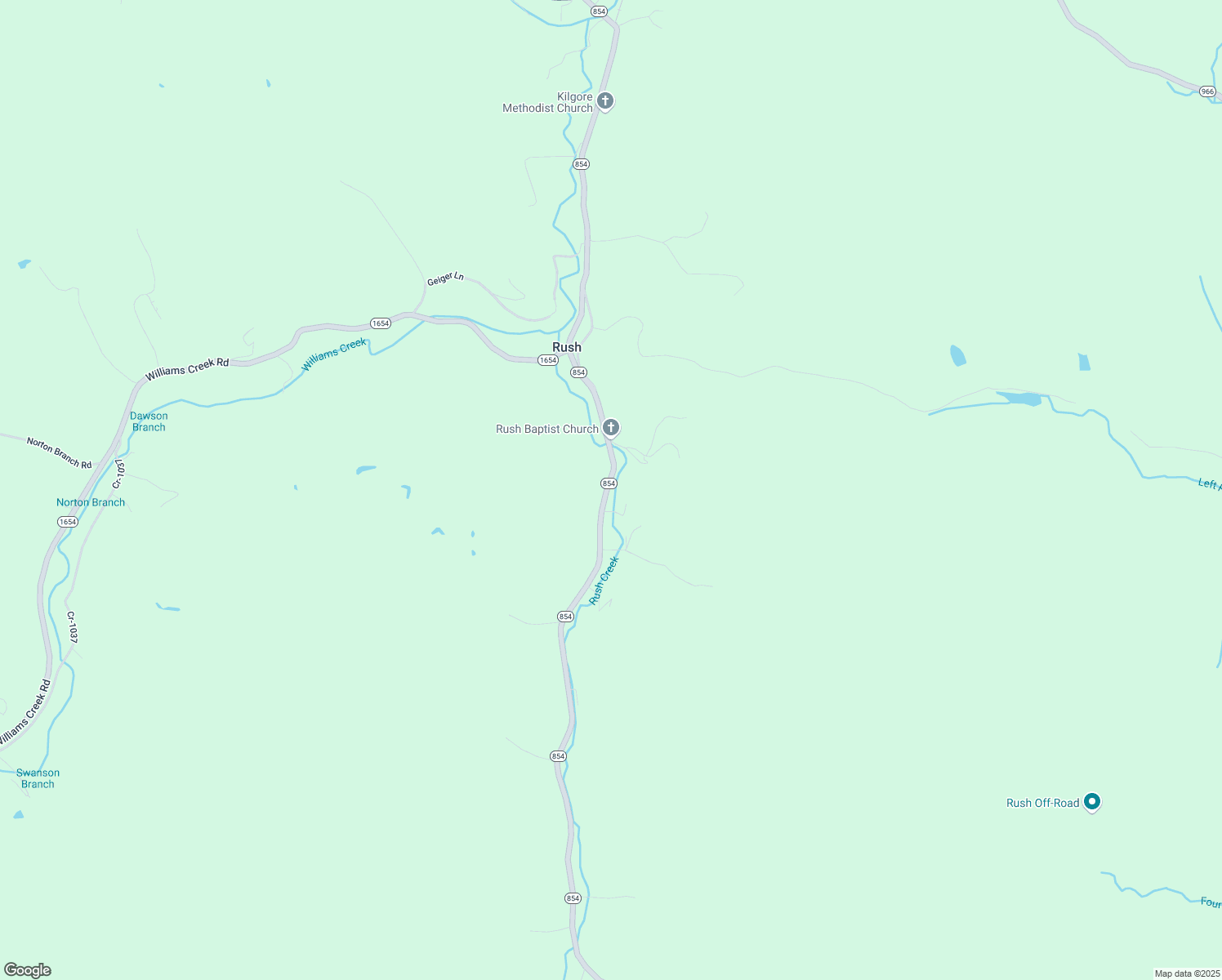 map of restaurants, bars, coffee shops, grocery stores, and more near 15804 Kentucky 854 in Rush