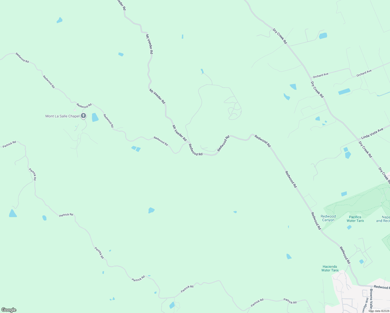 map of restaurants, bars, coffee shops, grocery stores, and more near 4009 Redwood Road in Napa