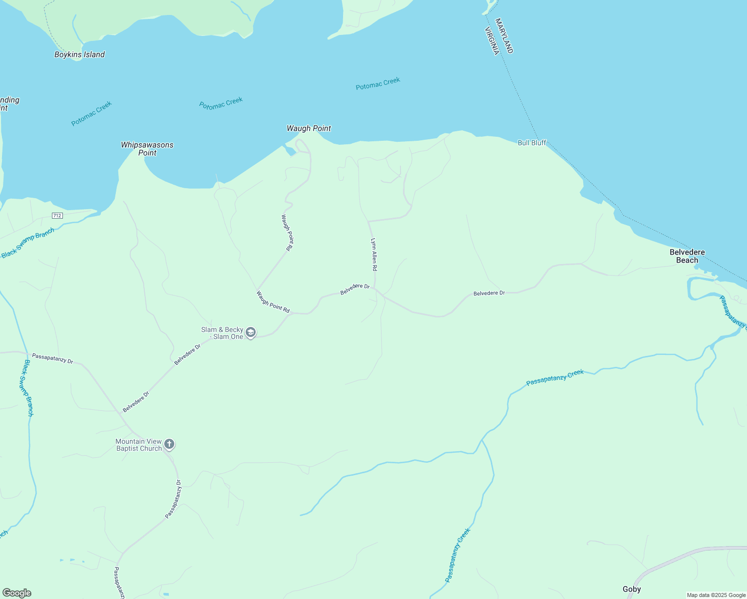 map of restaurants, bars, coffee shops, grocery stores, and more near 2542 Belvedere Drive in King George