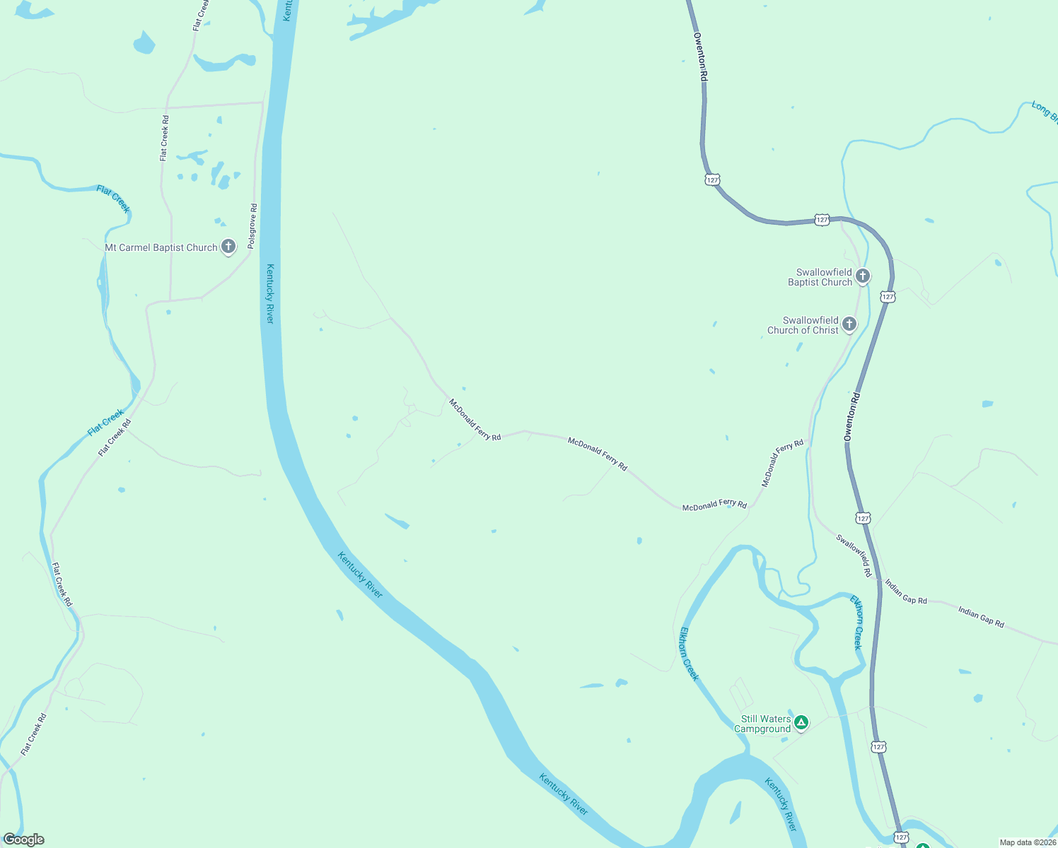 map of restaurants, bars, coffee shops, grocery stores, and more near 1122 McDonald Ferry Road in Frankfort