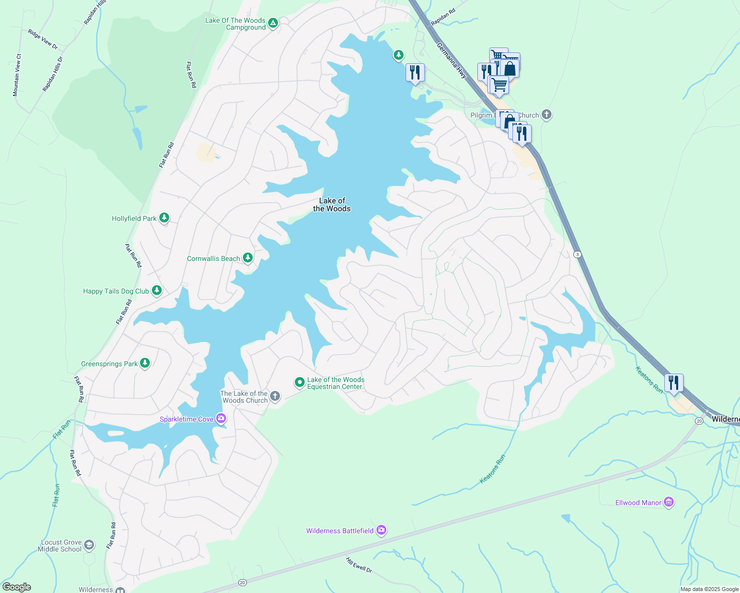 map of restaurants, bars, coffee shops, grocery stores, and more near 200 Pine Valley Rd in Locust Grove