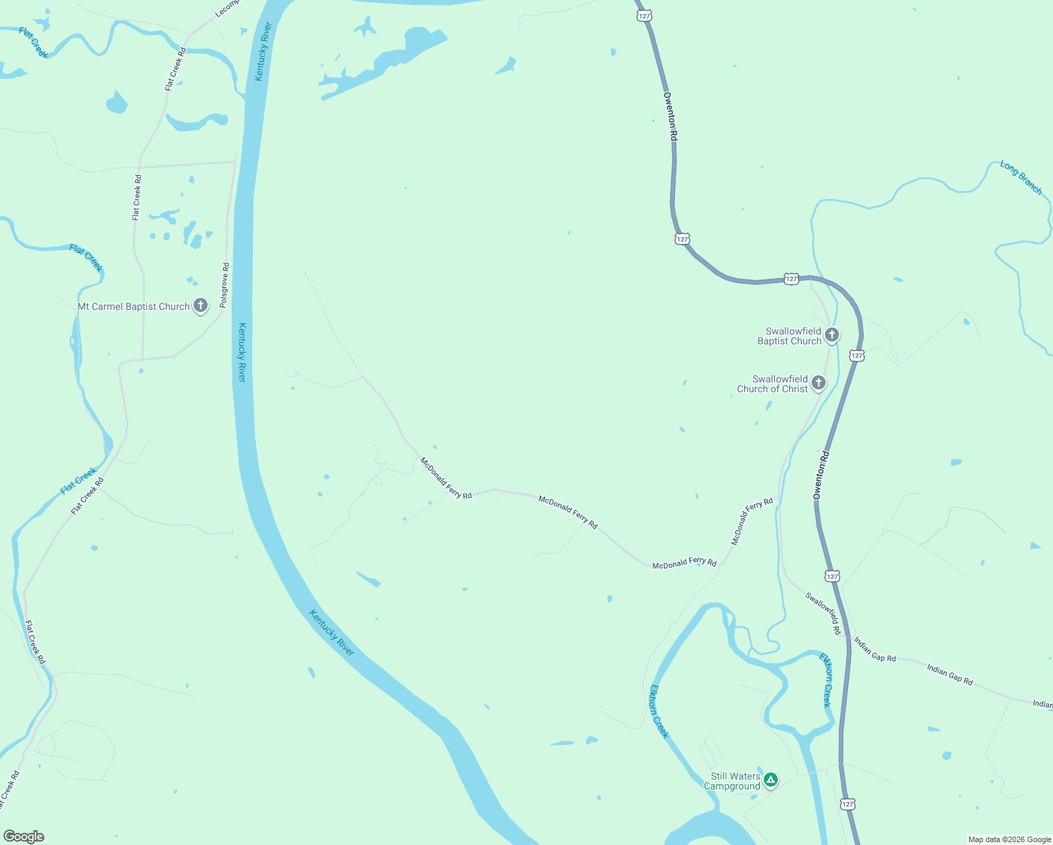 map of restaurants, bars, coffee shops, grocery stores, and more near 1122 McDonald Ferry Road in Frankfort