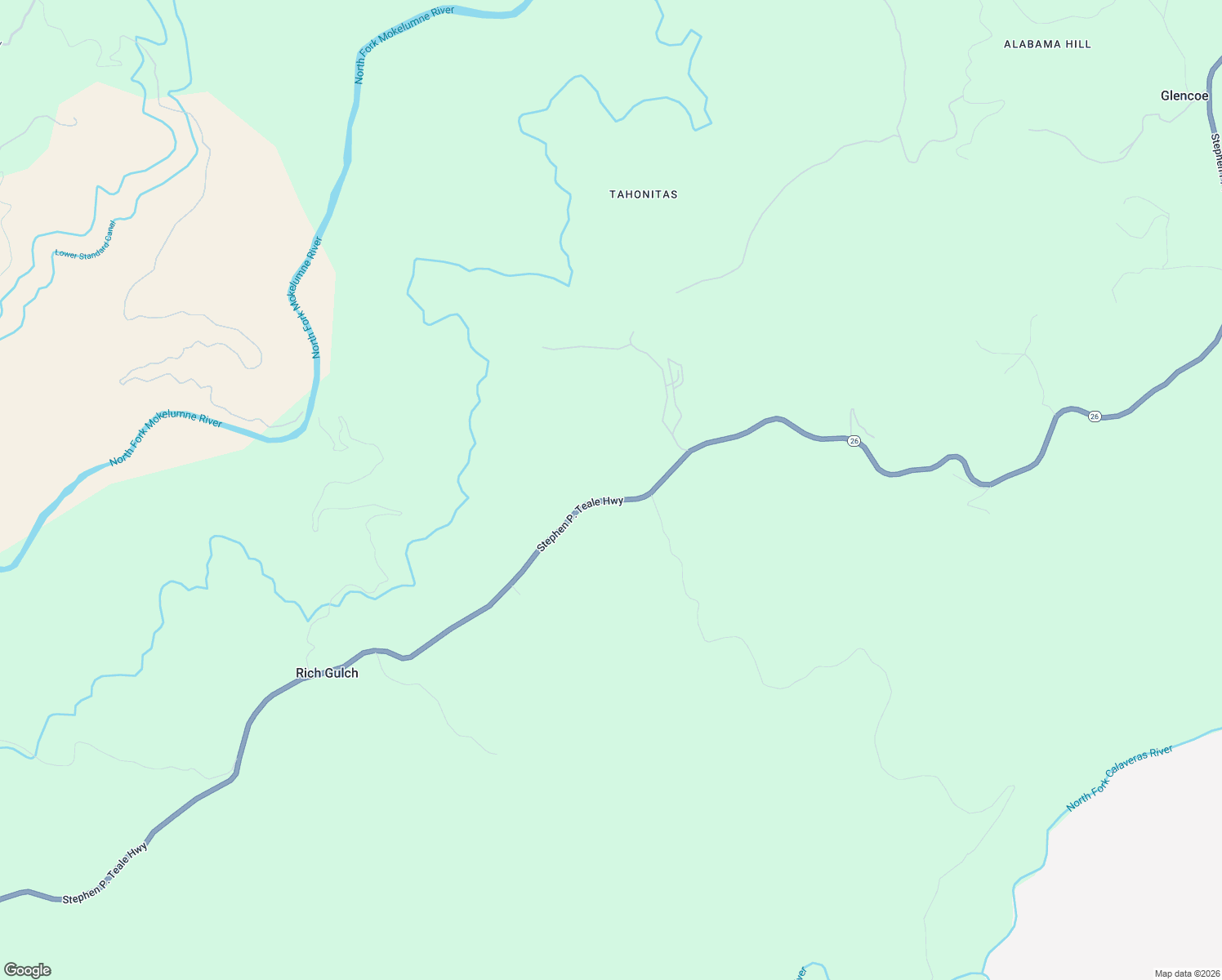 map of restaurants, bars, coffee shops, grocery stores, and more near 13761 Highway 26 in Mokelumne Hill