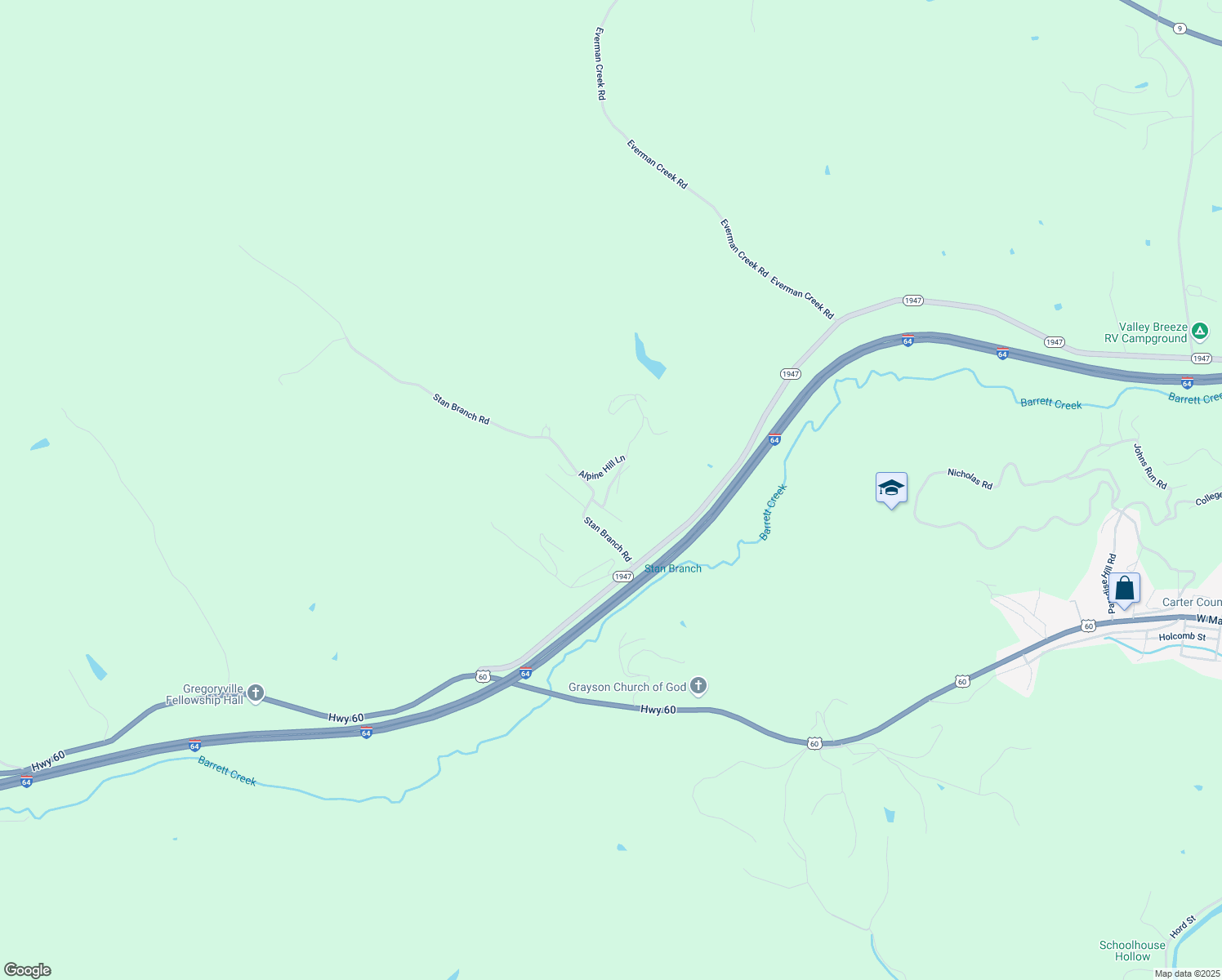 map of restaurants, bars, coffee shops, grocery stores, and more near 201-205 Shadowwood Dr in Grayson