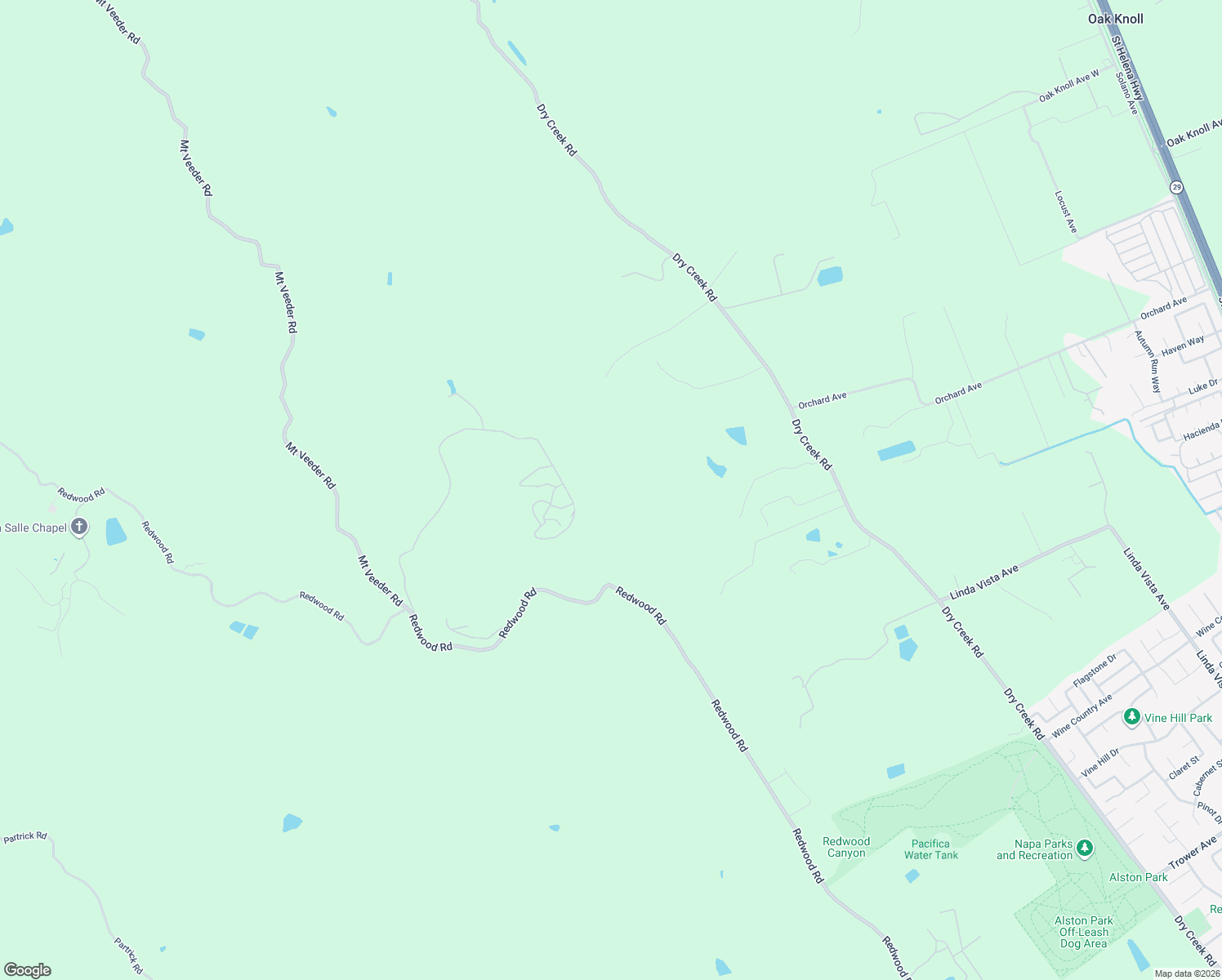 map of restaurants, bars, coffee shops, grocery stores, and more near 3277 Dry Creek Road in Napa