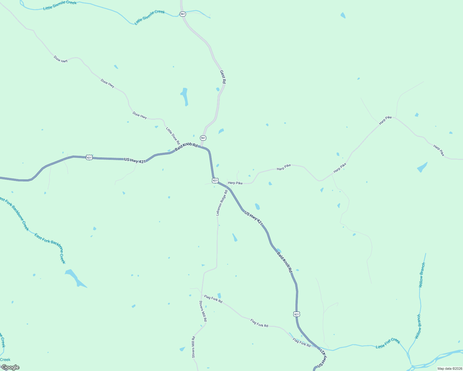 map of restaurants, bars, coffee shops, grocery stores, and more near 13000 Bald Knob Road in Frankfort